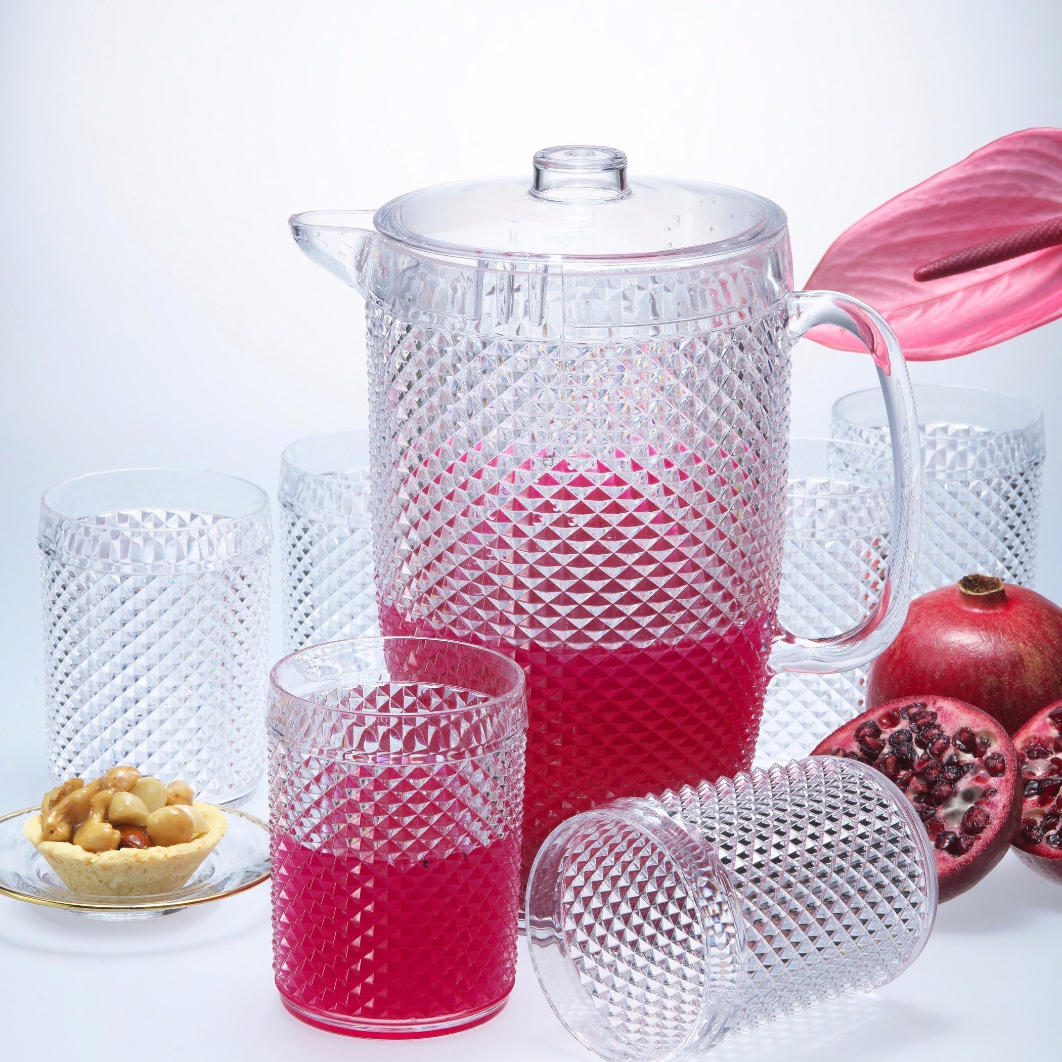 طقم إبريق ماء أكريليك 7 قطع - تريندي-hbxhomeware-diningandtabletop-jugs-image-4
