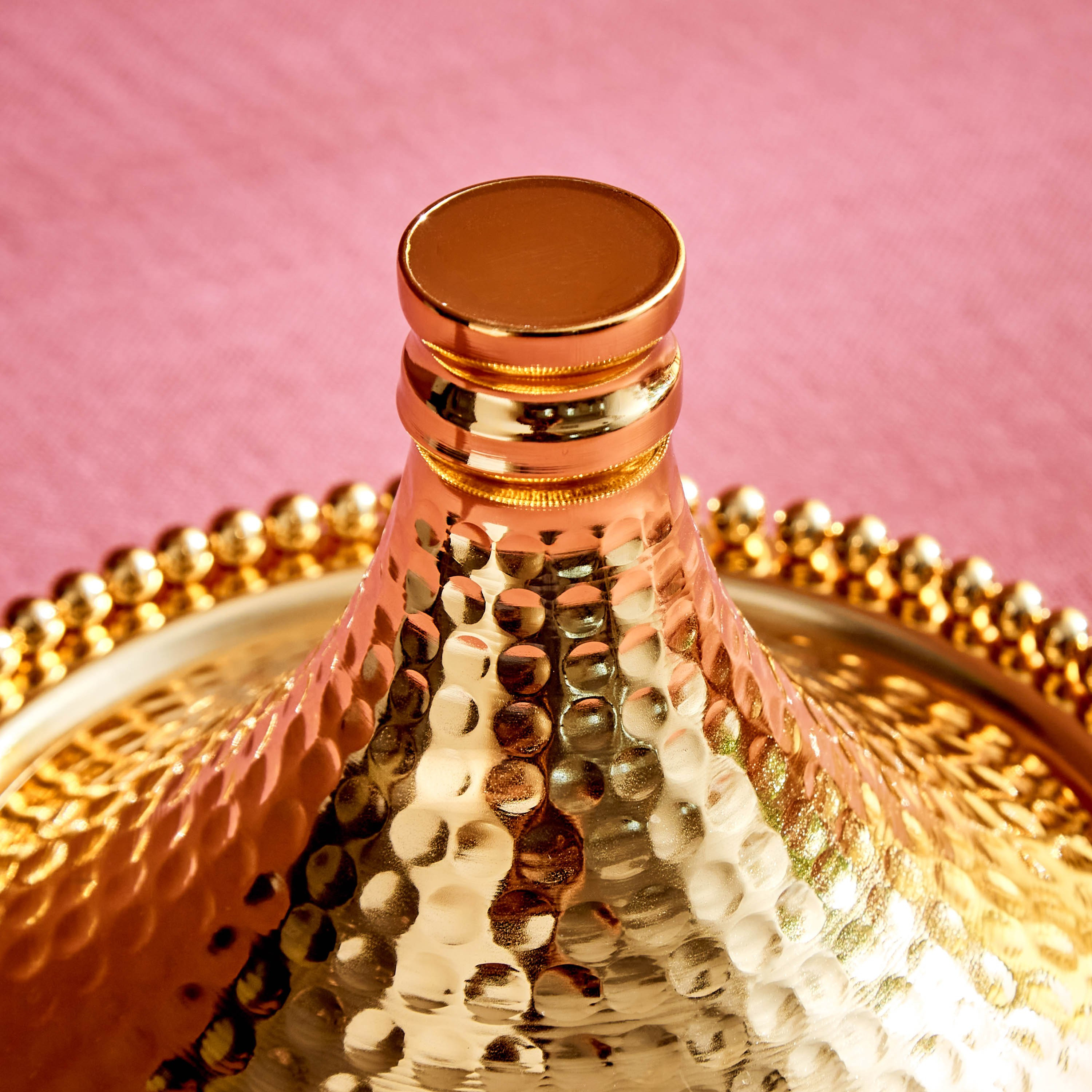 Trendy Gold Round Serving Bowl with Metal Cover-hbxdecorandfurnishings-tabletop-serveware-image-3