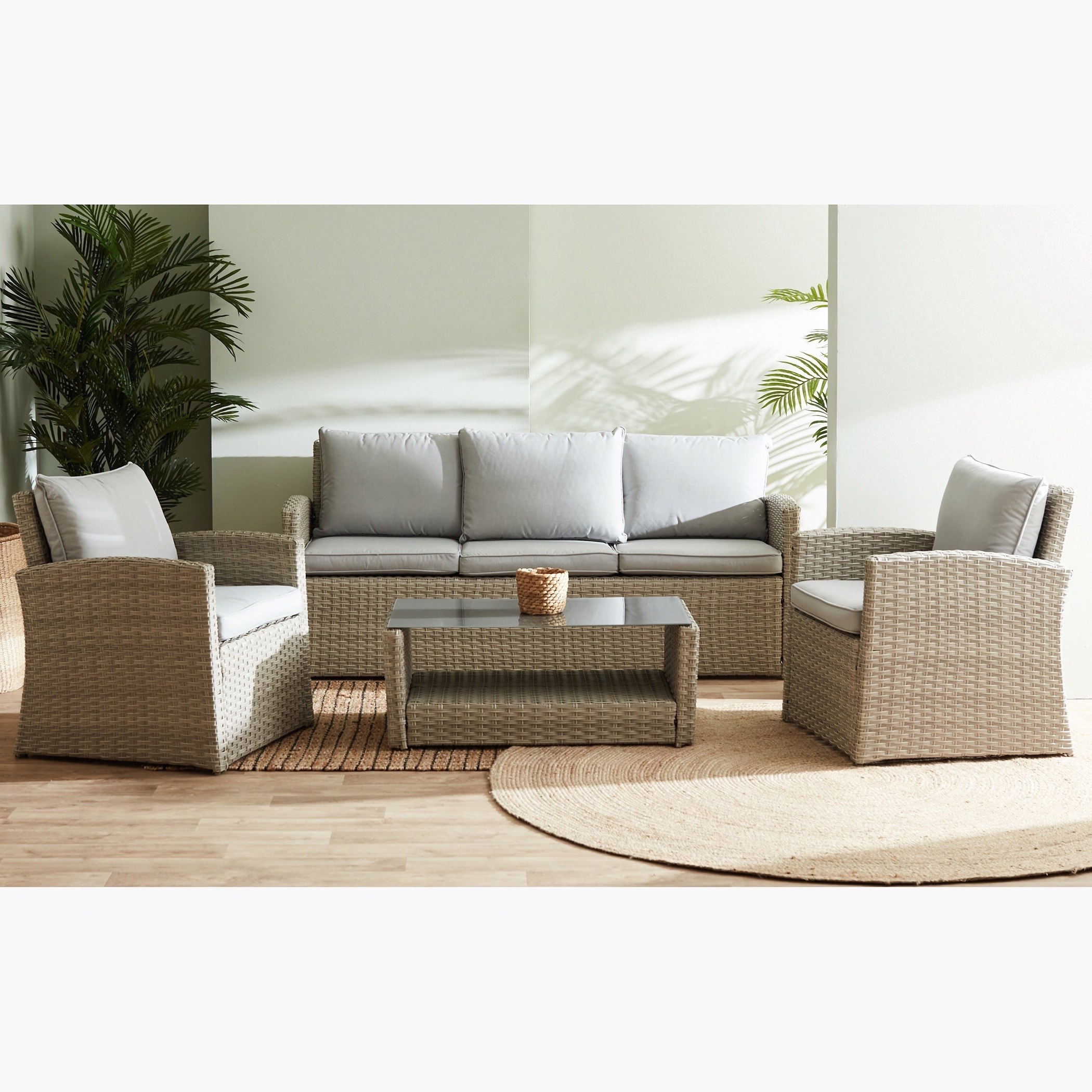 طقم كنبة موسّدة 3+1+1 مقاعد للجلسات الخارجية مع طاولة قهوة من أرلي-hbxfurniture-sofasandarmchairs-sofasets-image-1