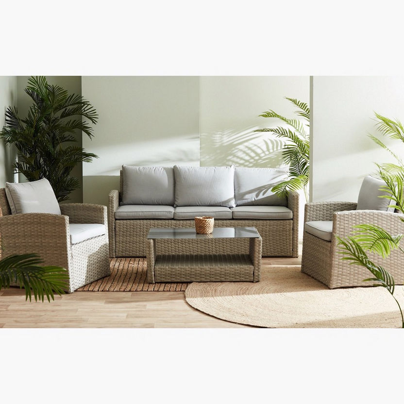 Arley 3+1+1 Seater Outdoor Cushioned Sofa Set with Coffee Table-Sofa Sets-image-12