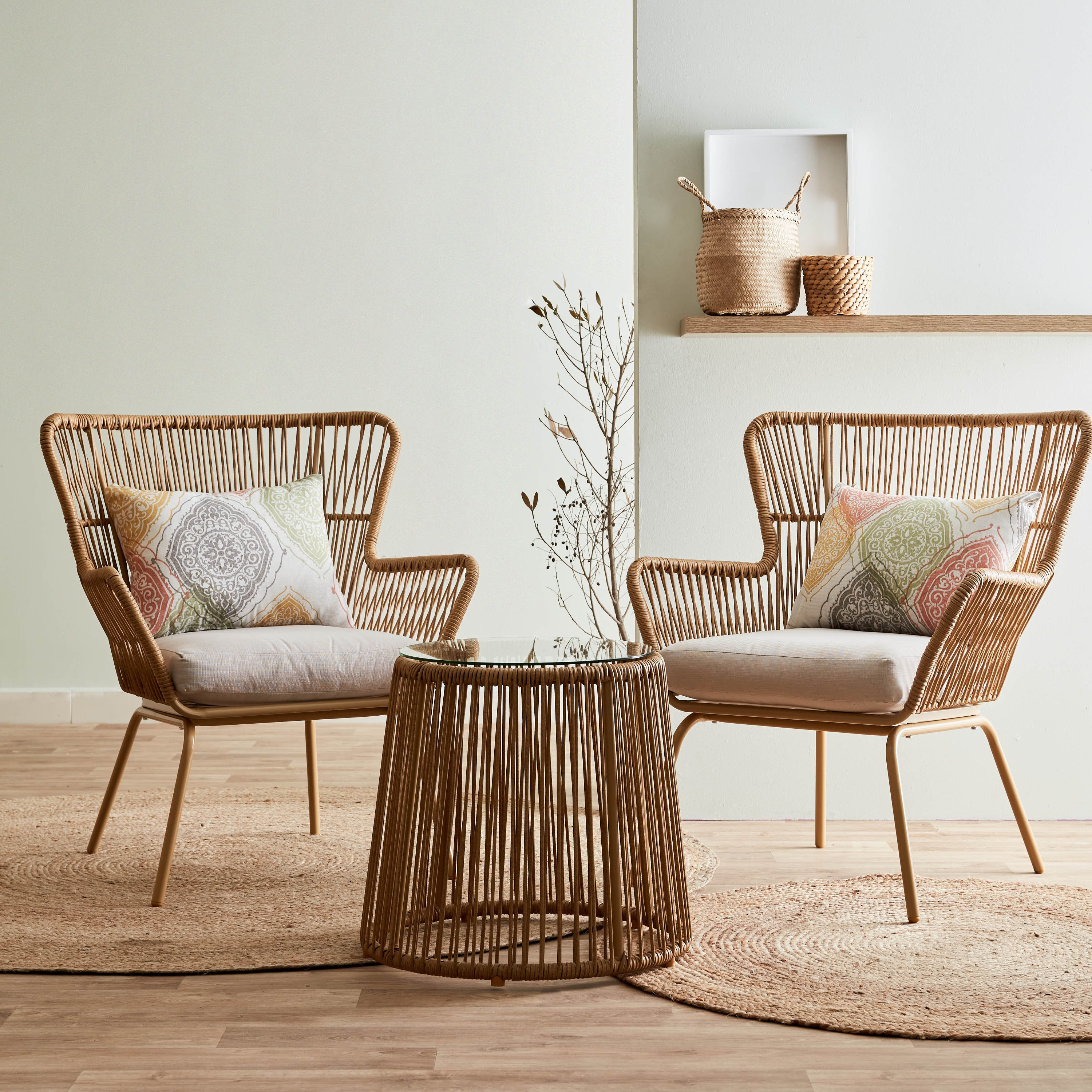 طقم للجلسات الخارجية 1+2 مع وسائد من كاتينا-hbxfurniture-sofasandarmchairs-sofasets-image-1