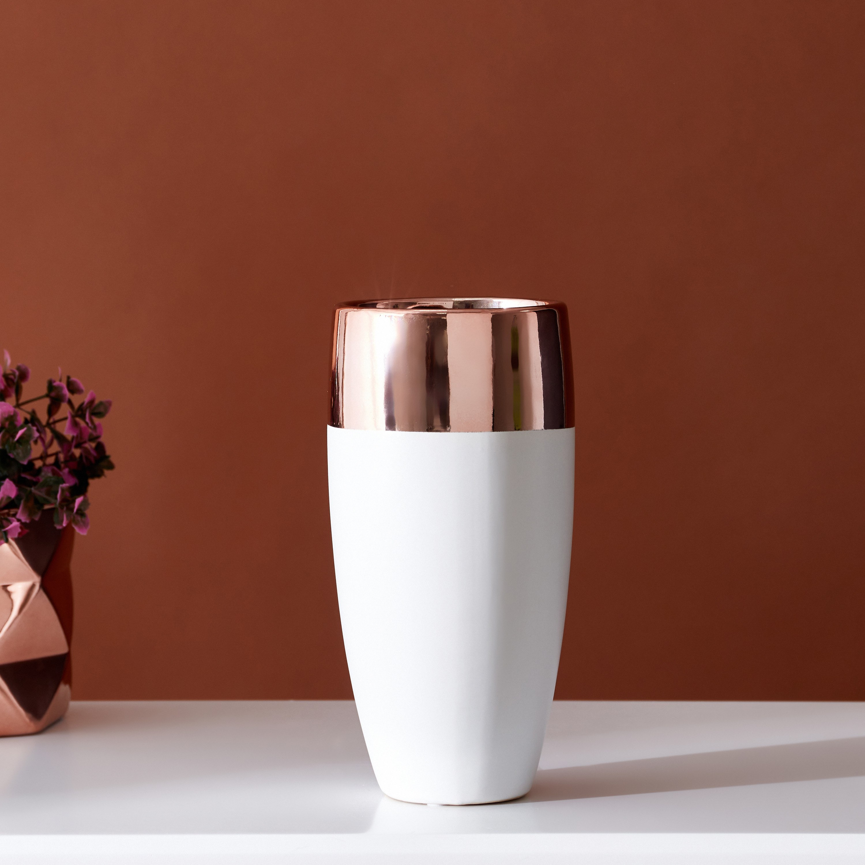 Tyrion Dual Tone Conical Ceramic Vase - 12x12x26 cm-hbxbedroom-decorandaccessories-vases-image-1