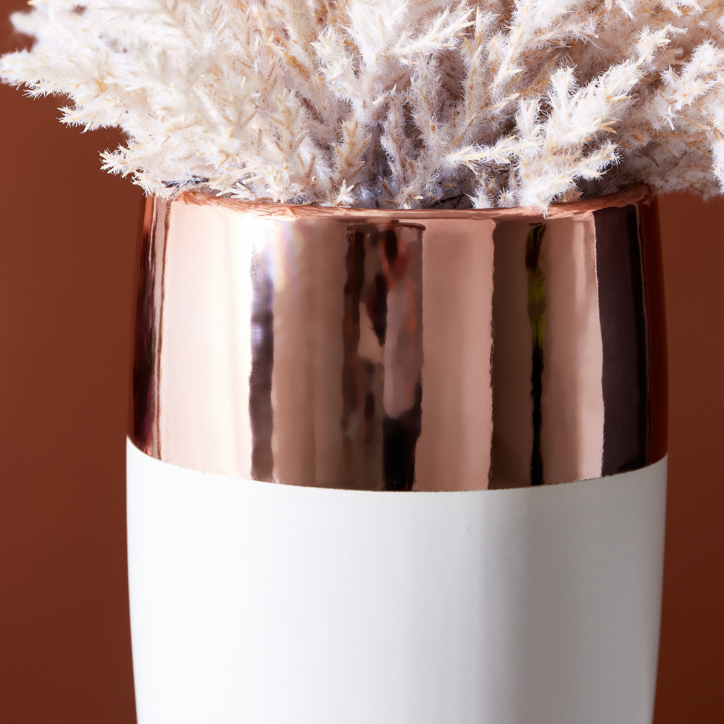 Tyrion Dual Tone Conical Ceramic Vase - 12x12x26 cm-hbxbedroom-decorandaccessories-vases-image-3