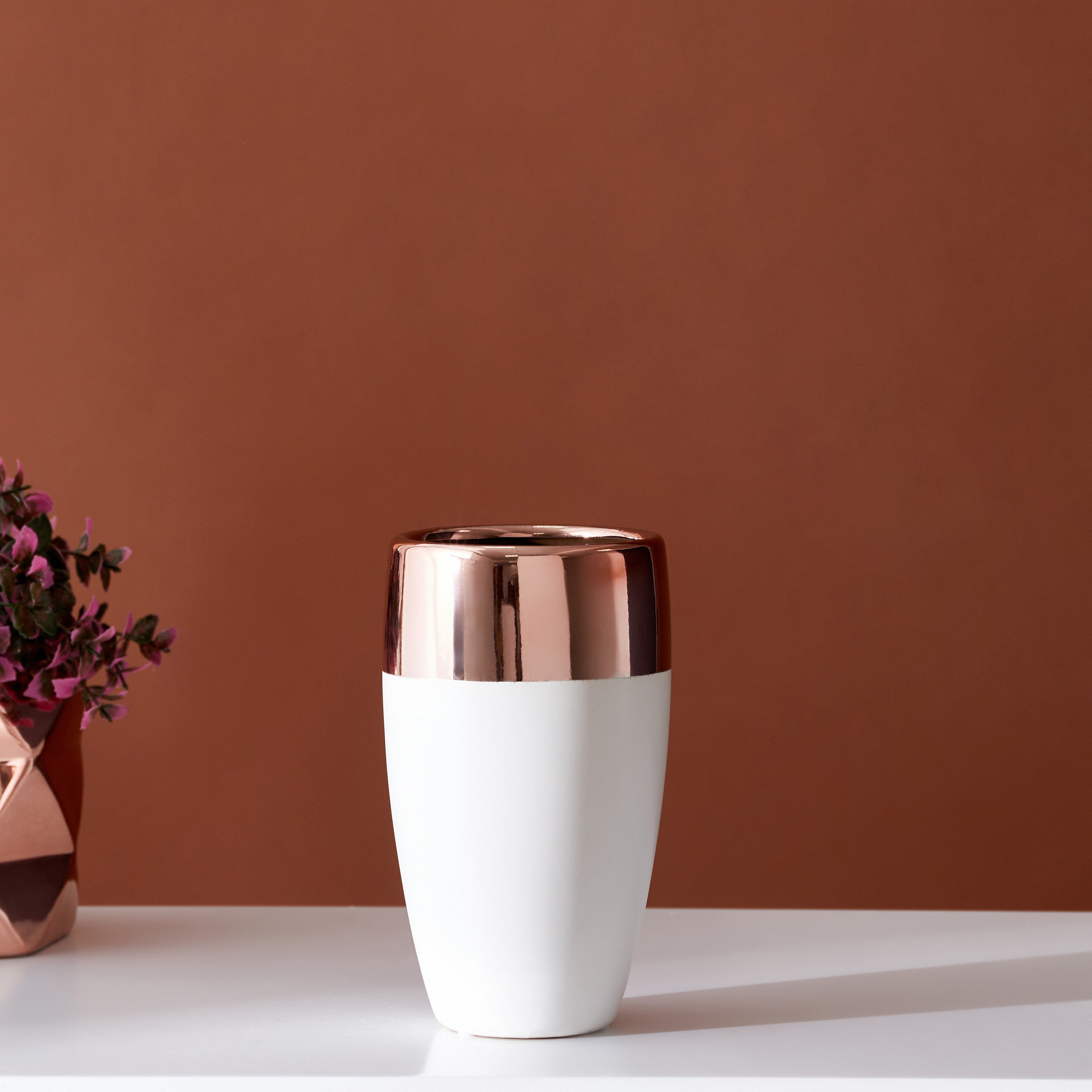 Tyrion Dual Tone Conical Ceramic Vase - 11.5x11.5x20.5 cm-hbxbedroom-decorandaccessories-vases-image-1
