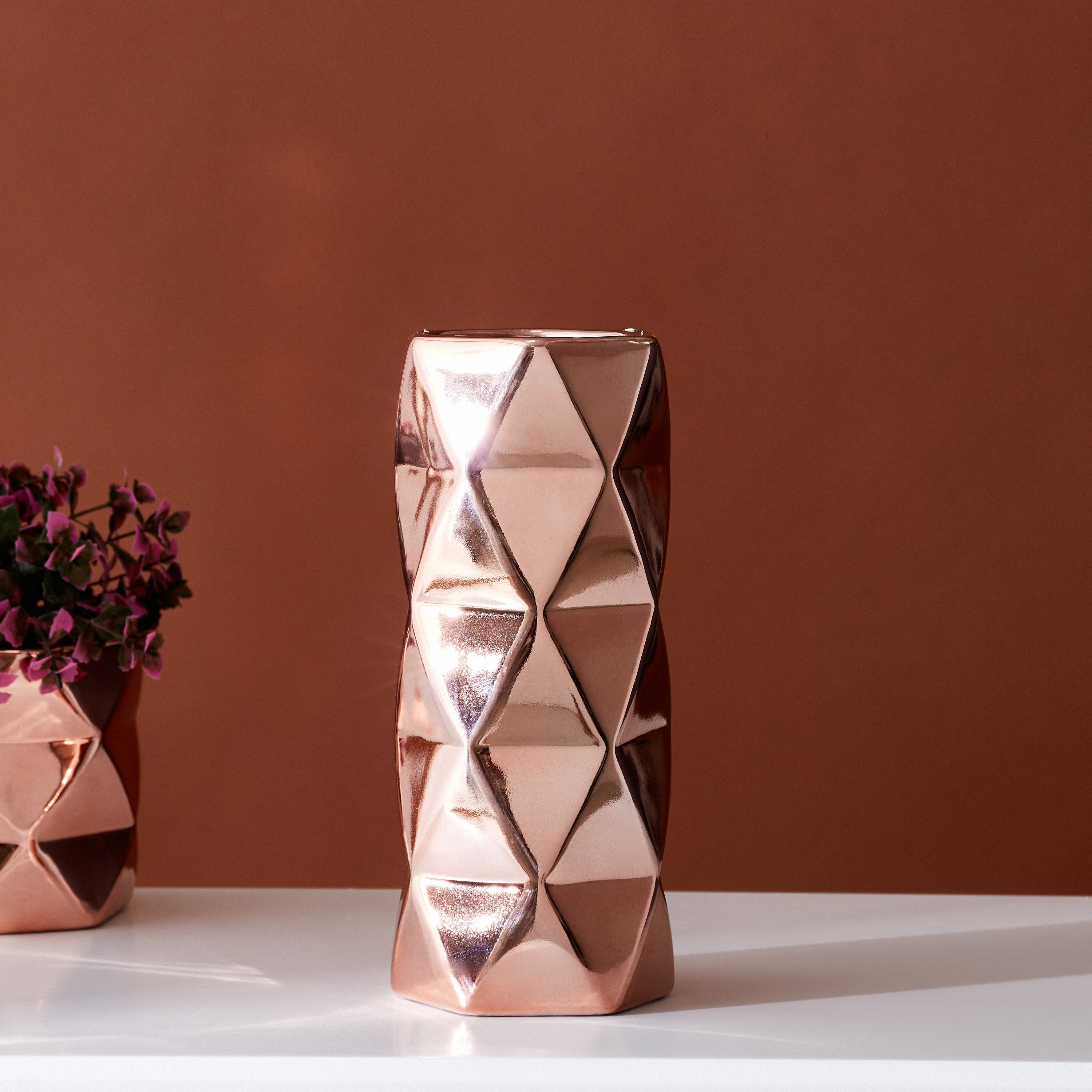 مزهرية سيراميك أسطوانية من تيريون - 12x12x28 سم-hbxbedroom-decorandaccessories-vases-image-1