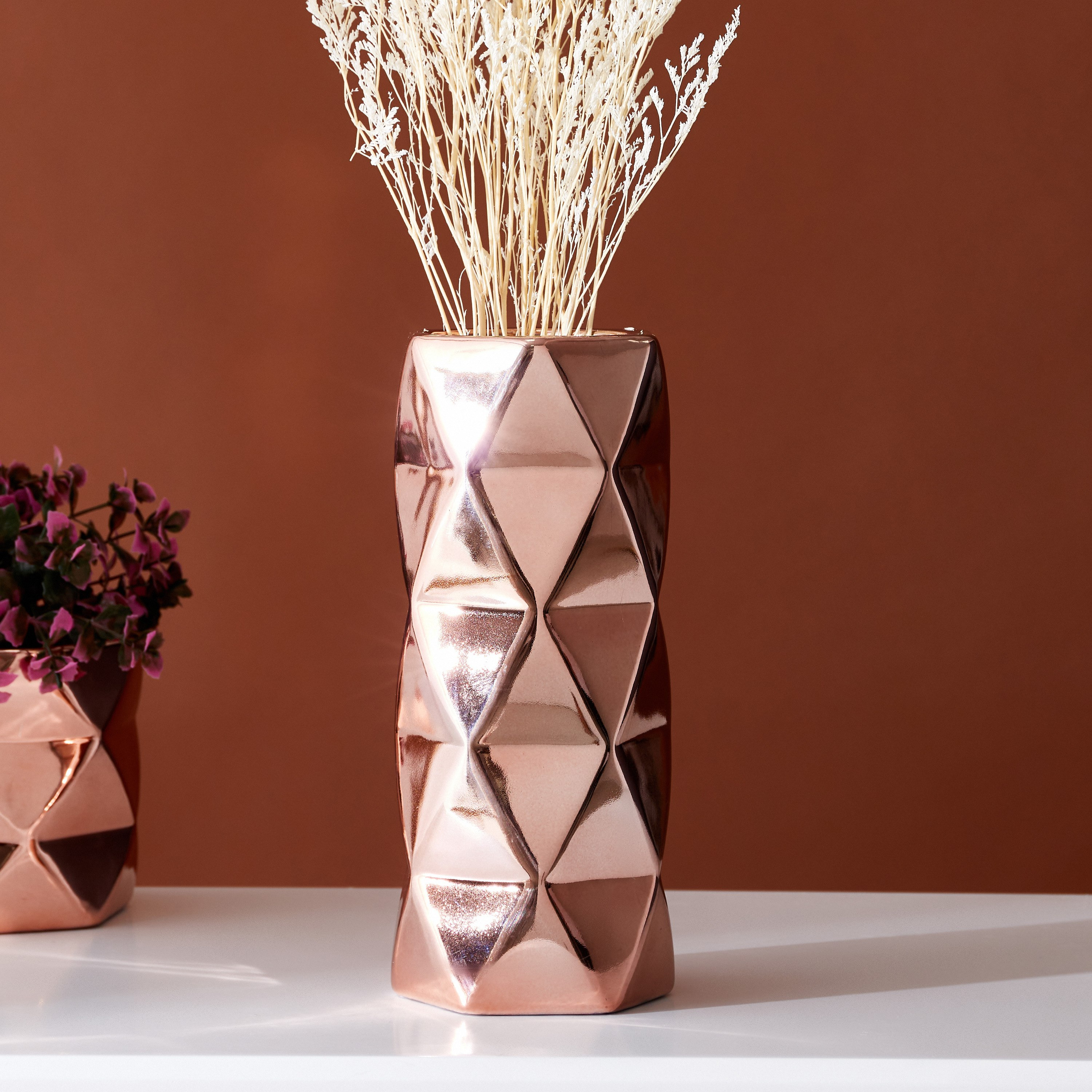 مزهرية سيراميك أسطوانية من تيريون - 12x12x28 سم-hbxbedroom-decorandaccessories-vases-image-2