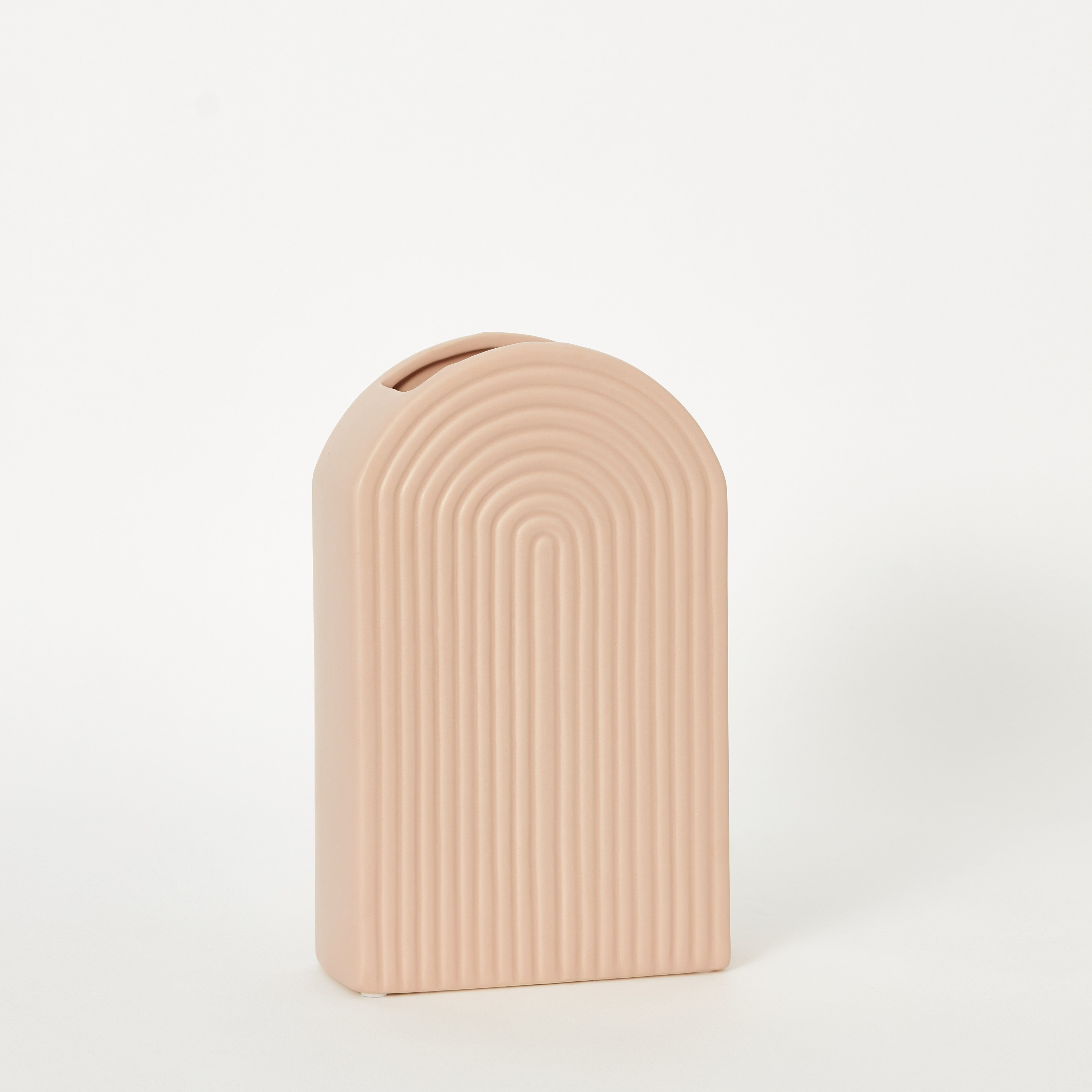 Tyrion Ceramic Ribbed Circle Vase - 18x9x20 cm-hbxbedroom-decorandaccessories-vases-image-4