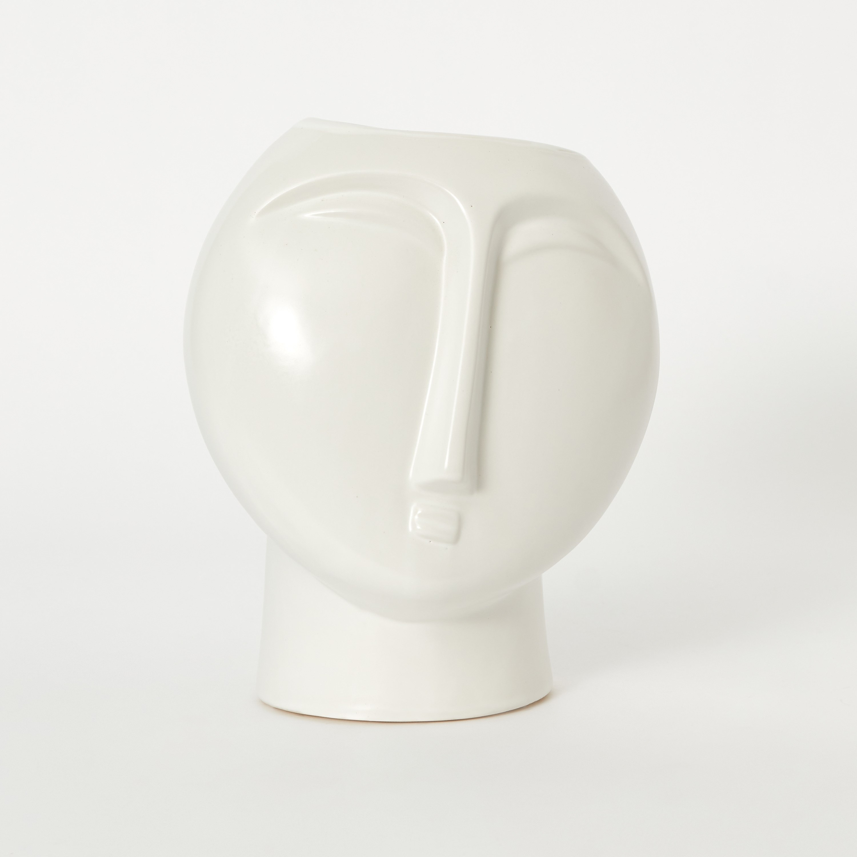Tyrion Calm Face Textured Ceramic Vase - 22x12x18 cm-hbxbedroom-decorandaccessories-vases-image-5