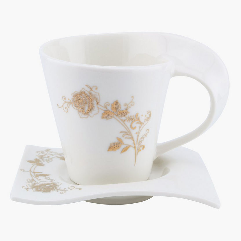Feast 12-Piece Bone China Cup and Saucer Set - 180 ml-Coffee & Tea Sets-image-2
