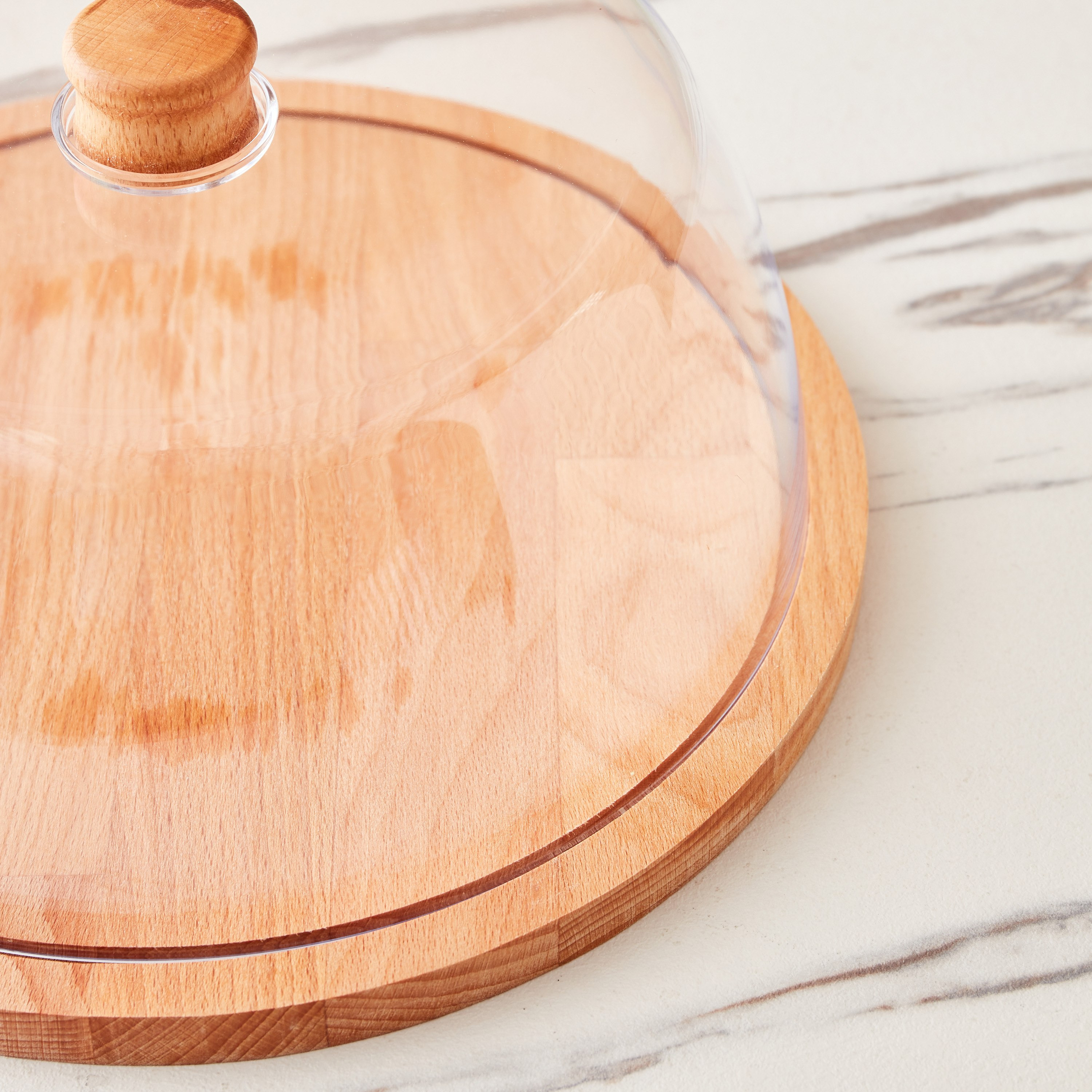 حامل كيك خشبي مستدير بغطاء وملعقة تقديم للكيك من فيست - 29 سم-hbxdecorandfurnishings-tabletop-serveware-image-3