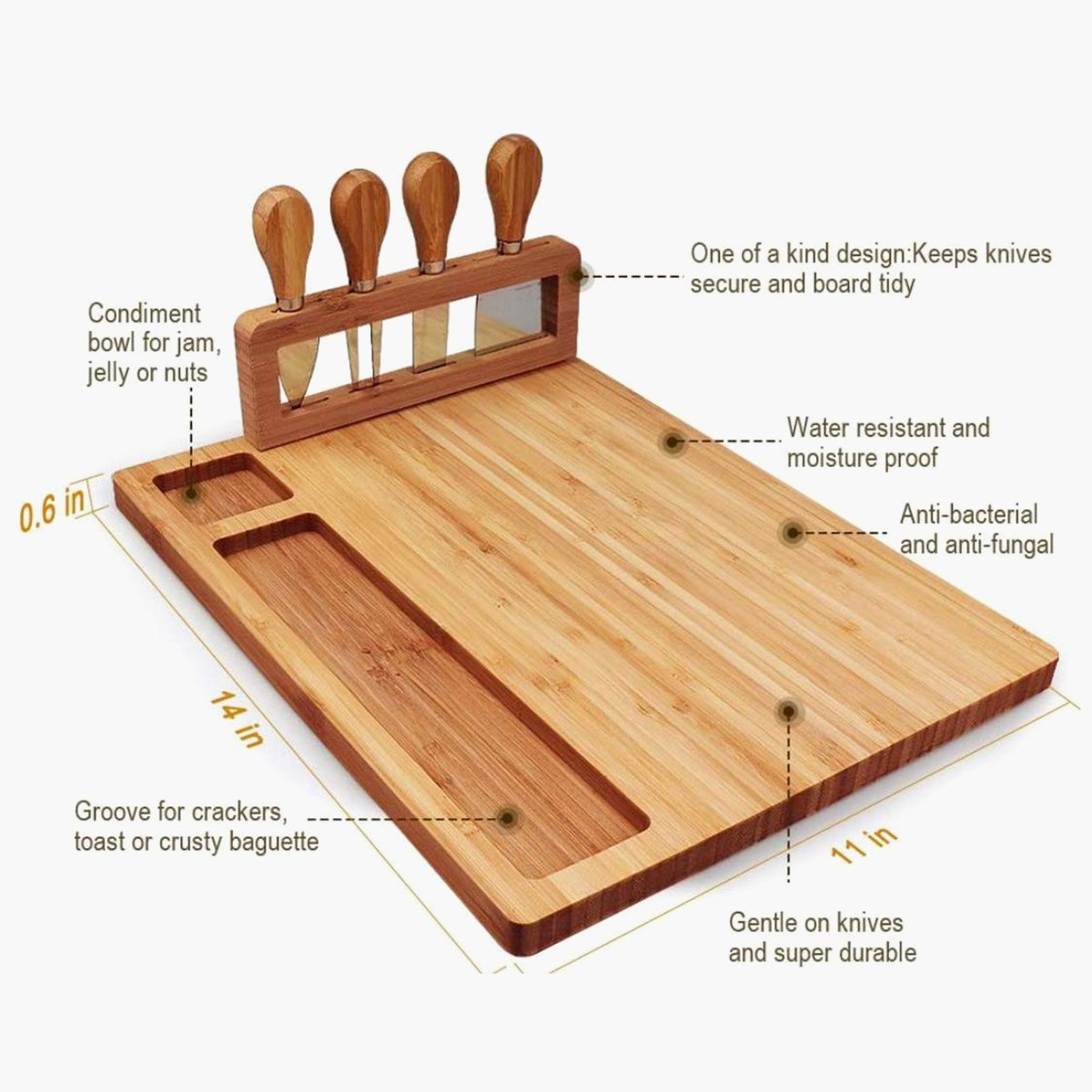 لوح تقديم من الخيزران مع 4 سكاكين من فيست-hbxdecorandfurnishings-tabletop-serveware-image-3