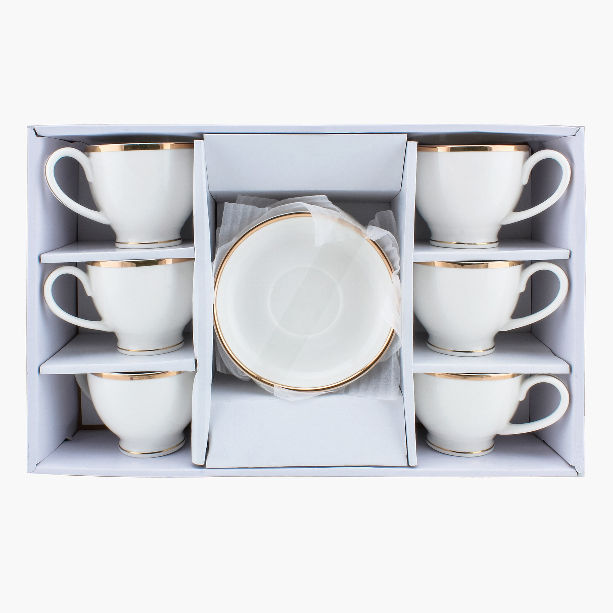 Feast 12-Piece Cup & Saucer with Gold Rim Set - 180 ml-hbxhomeware-hbxkitchen-image-4