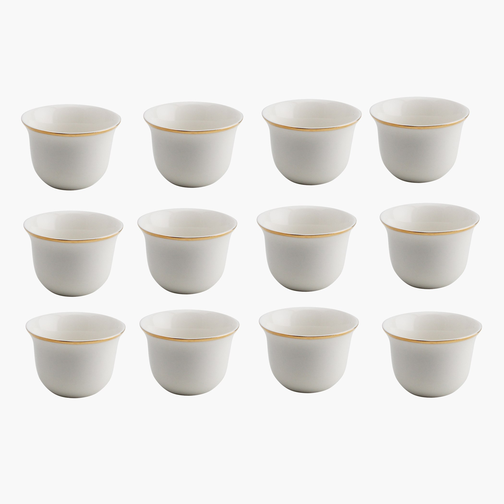 Feast 12-Piece Kahwa Cup with Gold Rim Set - 75 ml-hbxhomeware-hbxkitchen-image-1