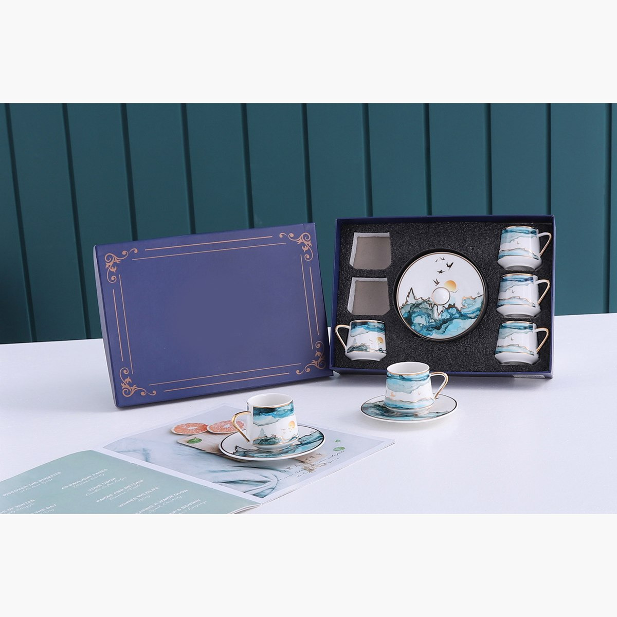 طقم فناجين شاي وصحون من الخزف الصيني 12 قطعة - 90 مل من فيست باسيفيك-hbxhomeware-hbxkitchen-image-1