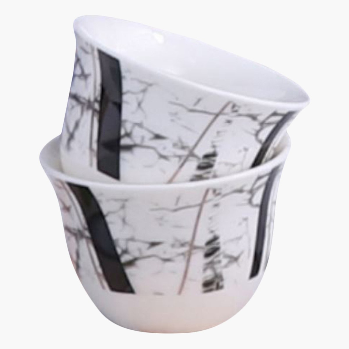 طقم فناجين قهوة من الخزف الصيني 12 قطعة من فيست ماربل - 75 مل-hbxhomeware-hbxkitchen-image-2