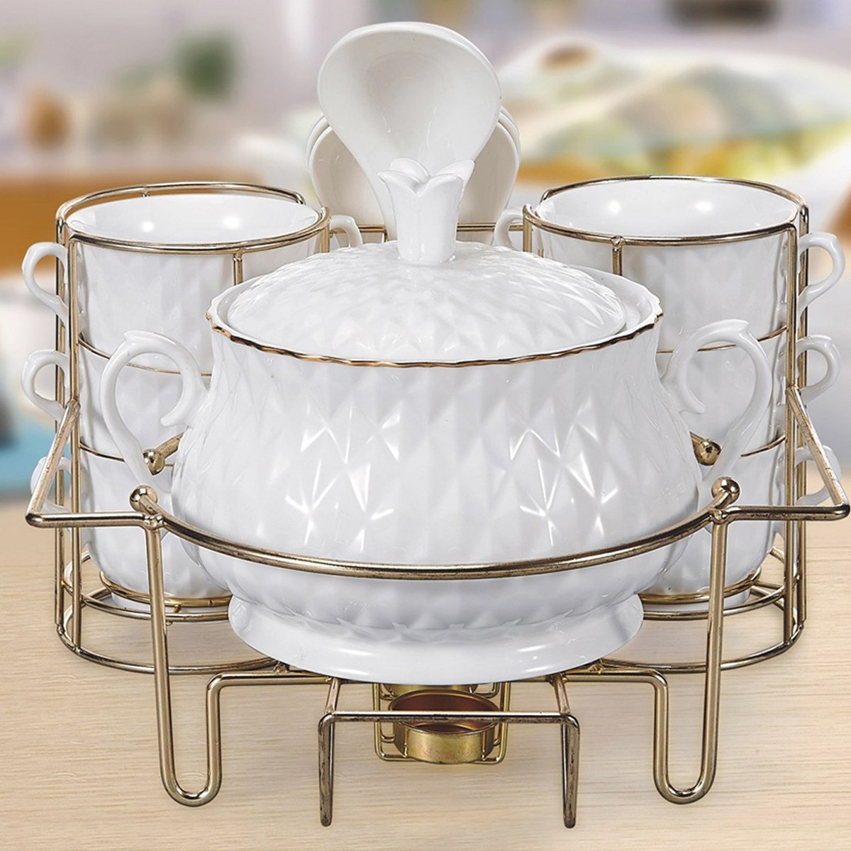 طقم تقديم حساء بورسلين مع حامل 15 قطعة من فيست-hbxdecorandfurnishings-tabletop-serveware-image-2
