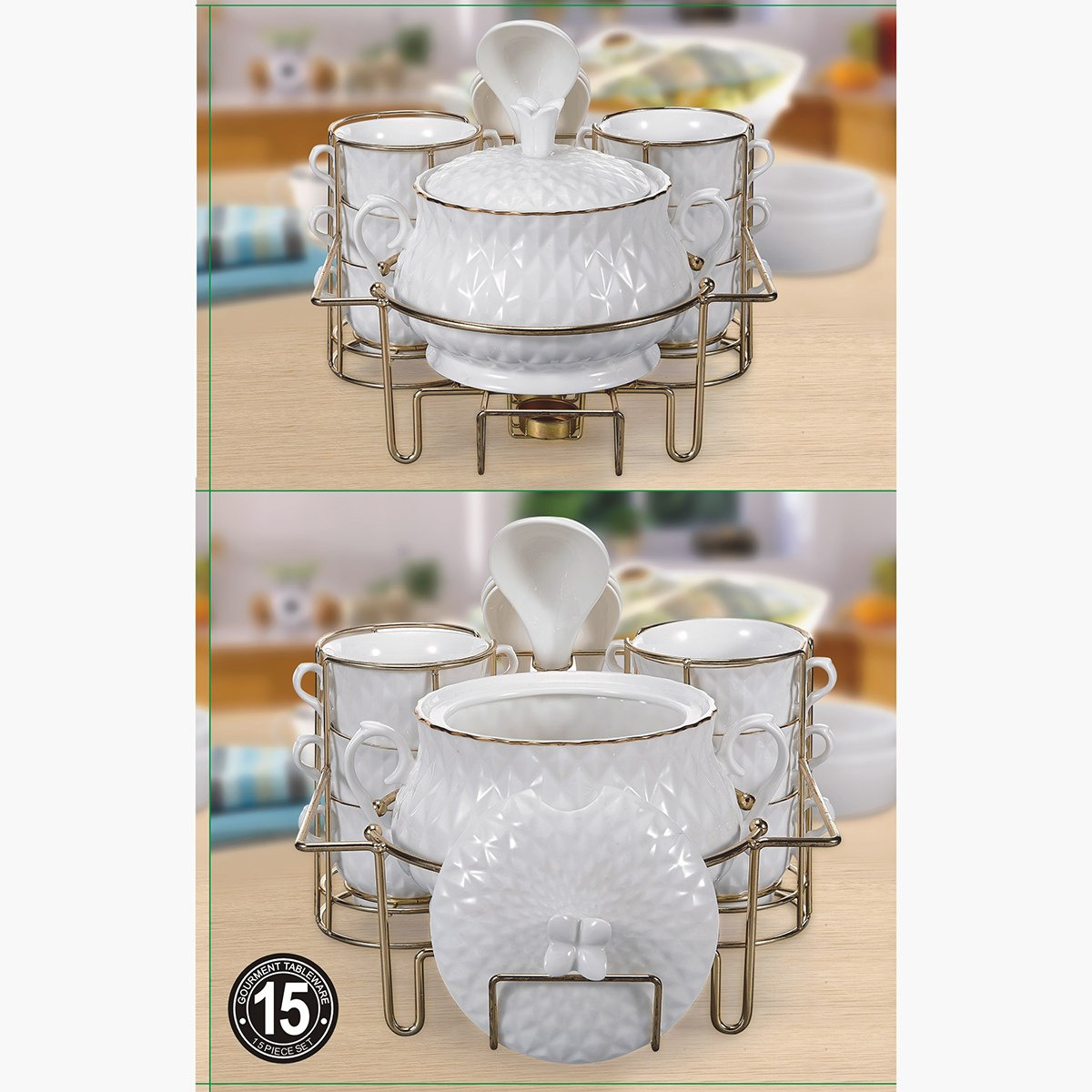 طقم تقديم حساء بورسلين مع حامل 15 قطعة من فيست-hbxdecorandfurnishings-tabletop-serveware-image-4