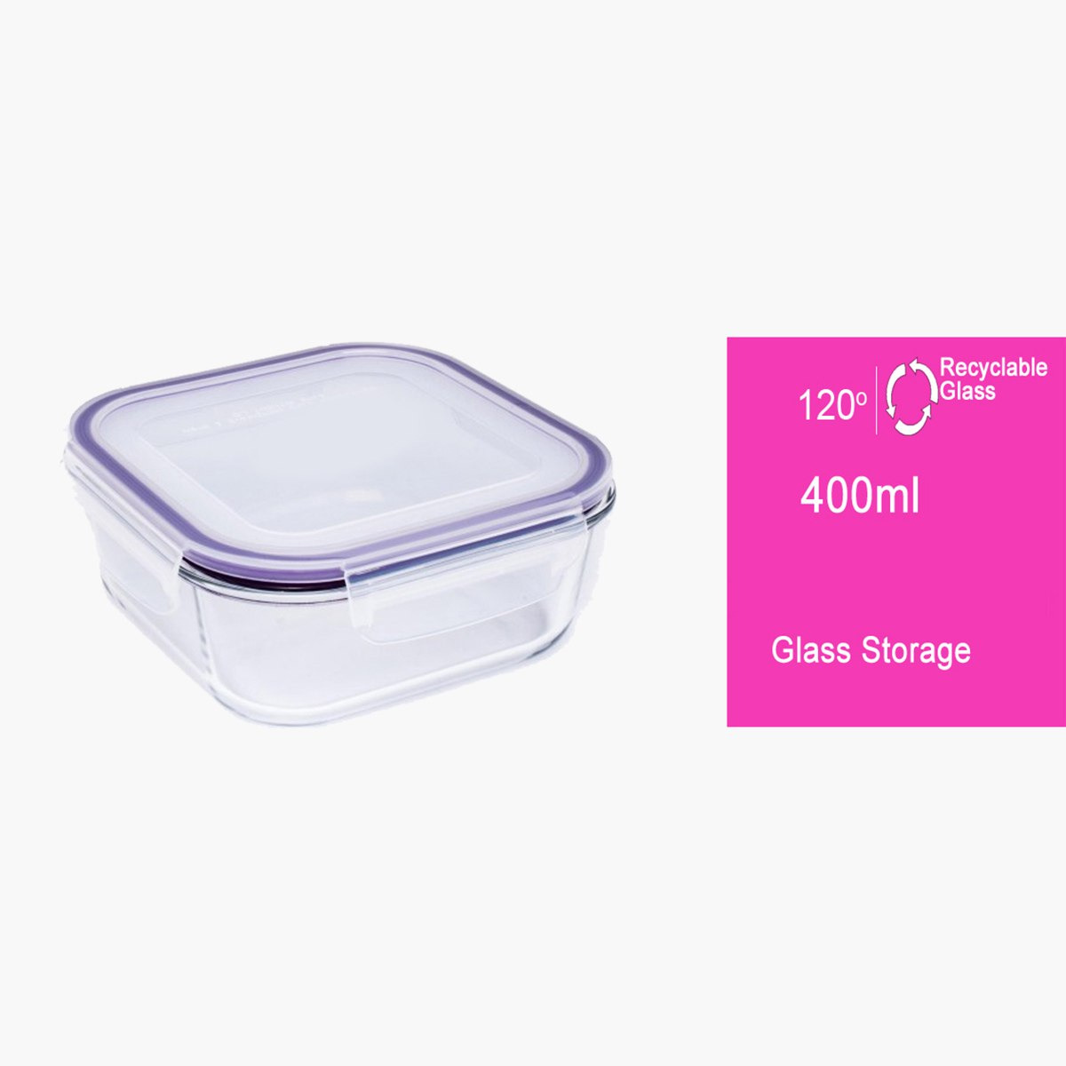 حاوية تخزين طعام زجاجية مربّعة من أميتي - 400 مل-hbxhomeware-hbxkitchen-image-2