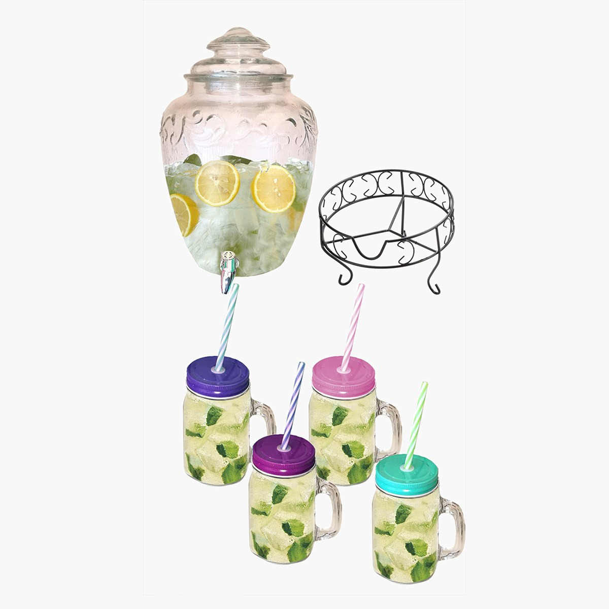 Amity 5-Piece Juice Dispenser with Metal Stand-hbxhomeware-hbxkitchen-image-3