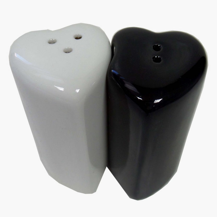 Amity Heart Shaped Ceramic Salt and Pepper Set-Condiment Holders-image-0