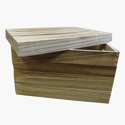 Amity Multi-Utility Wooden Storage Box with Lid - 30x19x16 cms
