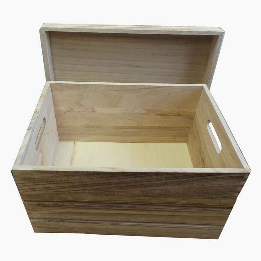 Amity Multi-Utility Wooden Storage Box with Lid - 36x25x20 cm-Containers and Jars-image-3