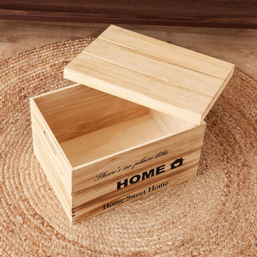 Amity Multi-Utility Wooden Storage Box with Lid - 42x31x24 cm-Containers and Jars-image-1