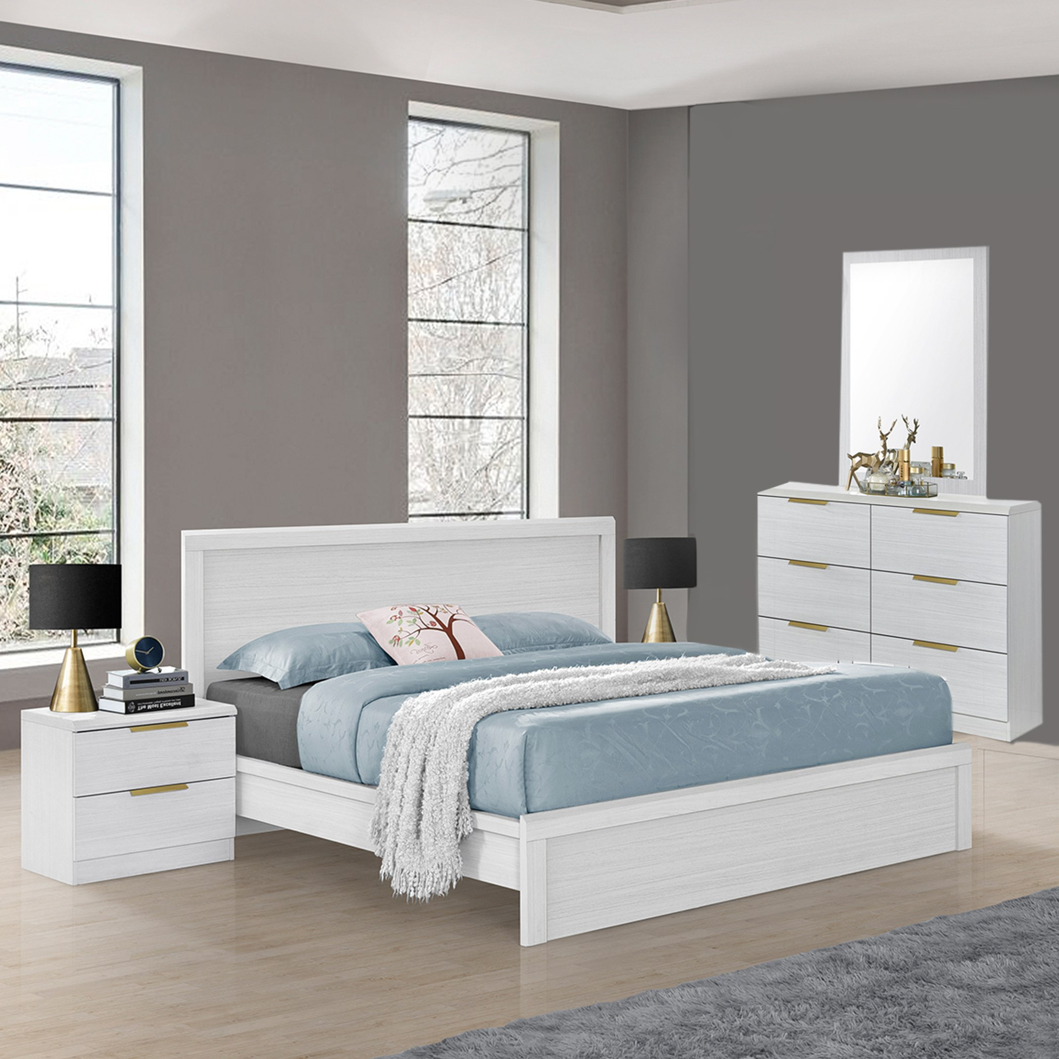 طقم غرفة نوم كينج 5 قطع من برادفورد - 180x200 سم-hbxbedroom-bedsandbedsets-bedroomsets-king-image-1