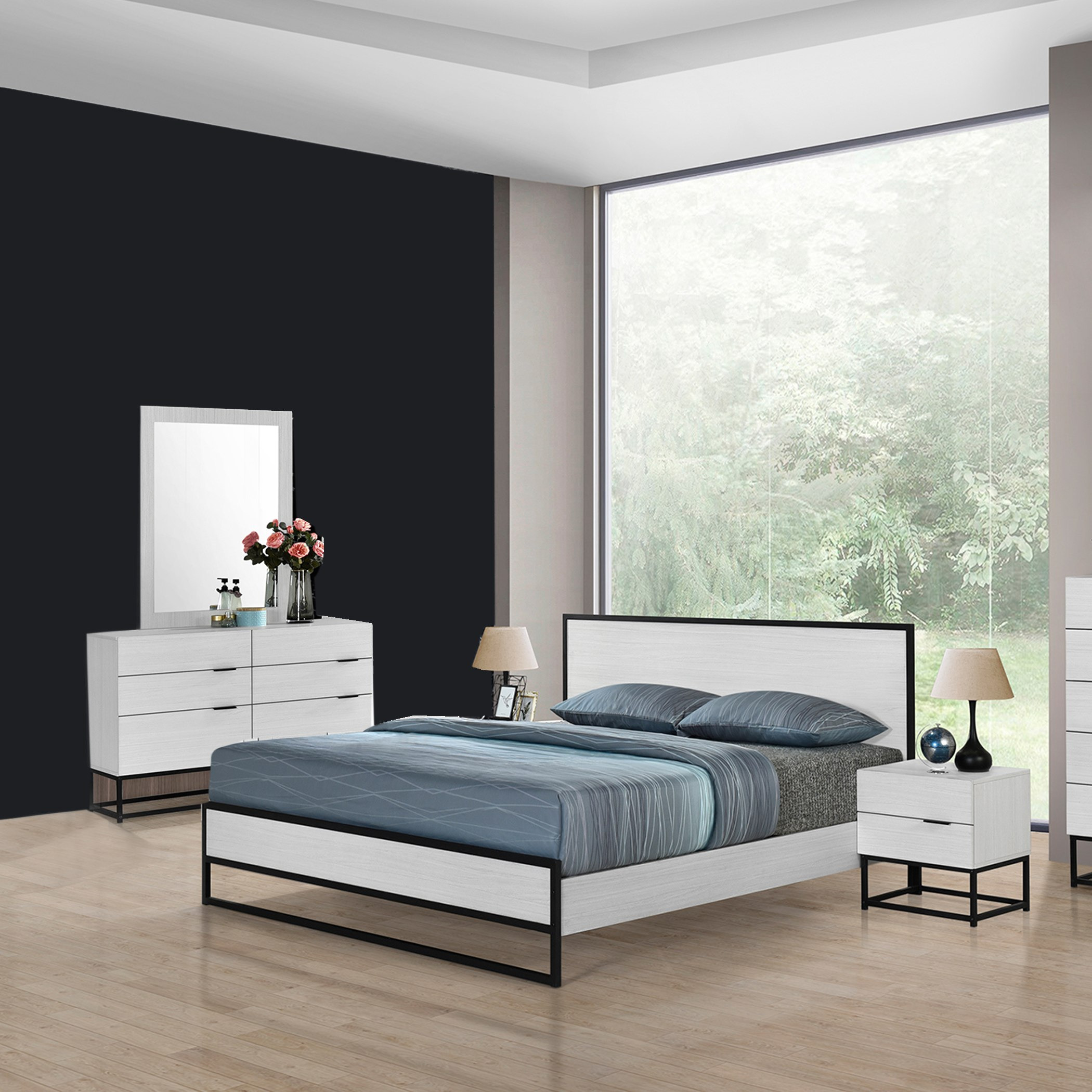 طقم غرفة نوم كينج 5 قطع من برنستون - 180x200 سم-hbxbedroom-bedsandbedsets-bedroomsets-king-image-1