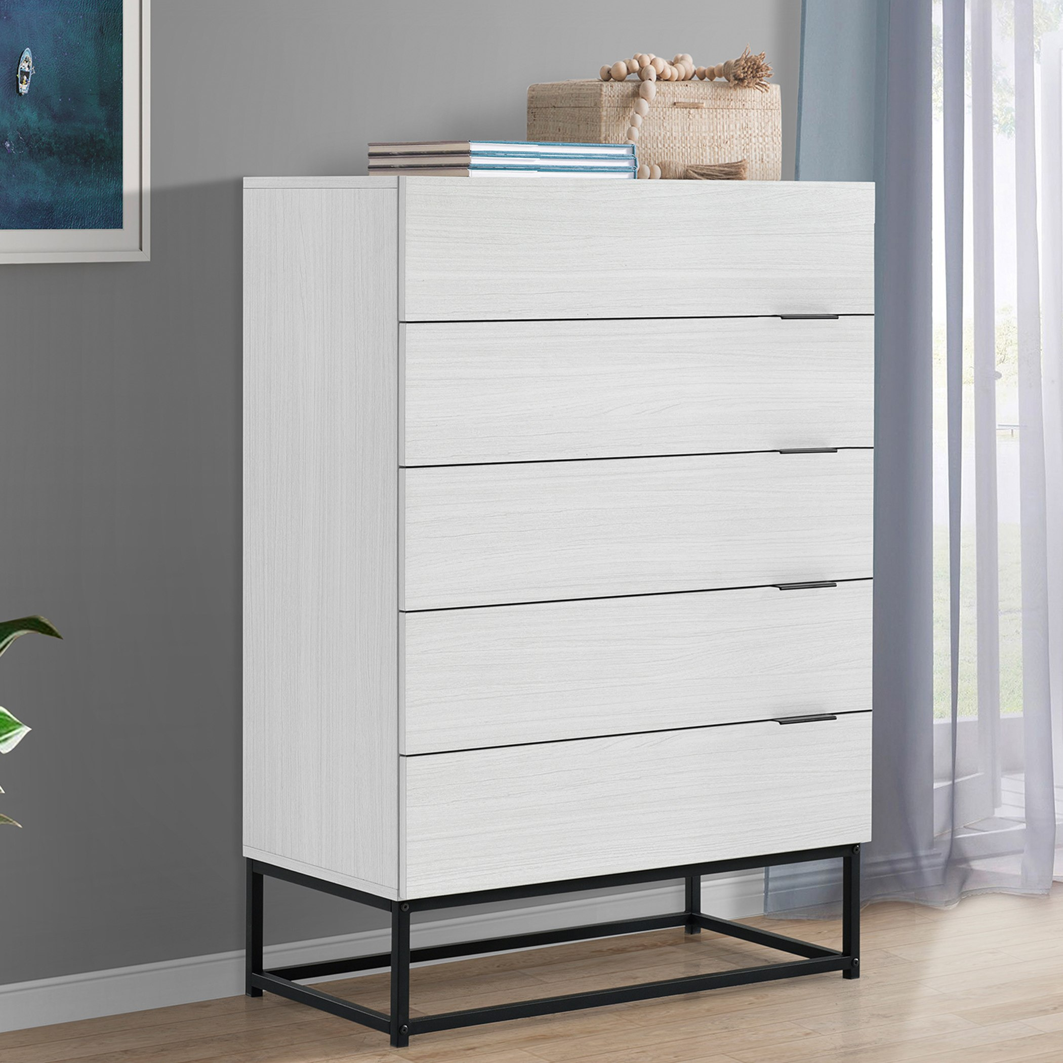 وحدة تخزين بـ5 أدراج من برينستون-hbxfurniture-dressersandchests-chestofdrawers-image-1
