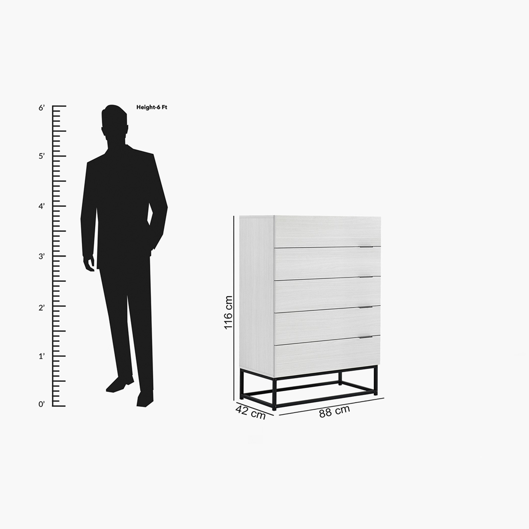 وحدة تخزين بـ5 أدراج من برينستون-hbxfurniture-dressersandchests-chestofdrawers-image-6