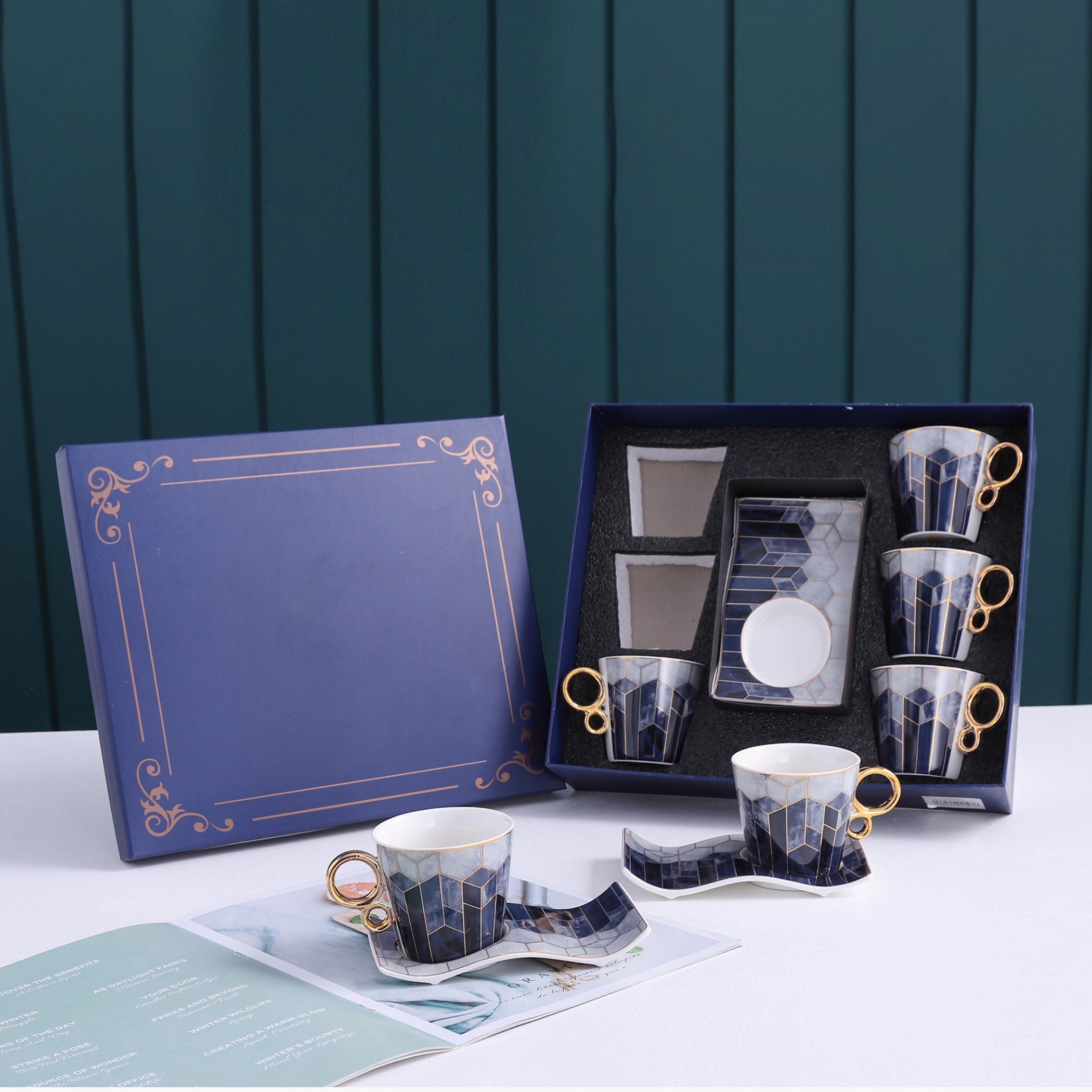 Feast Exquise 12-Piece Bone China Cup and Saucer Set - 190 ml-hbxhomeware-hbxkitchen-image-2