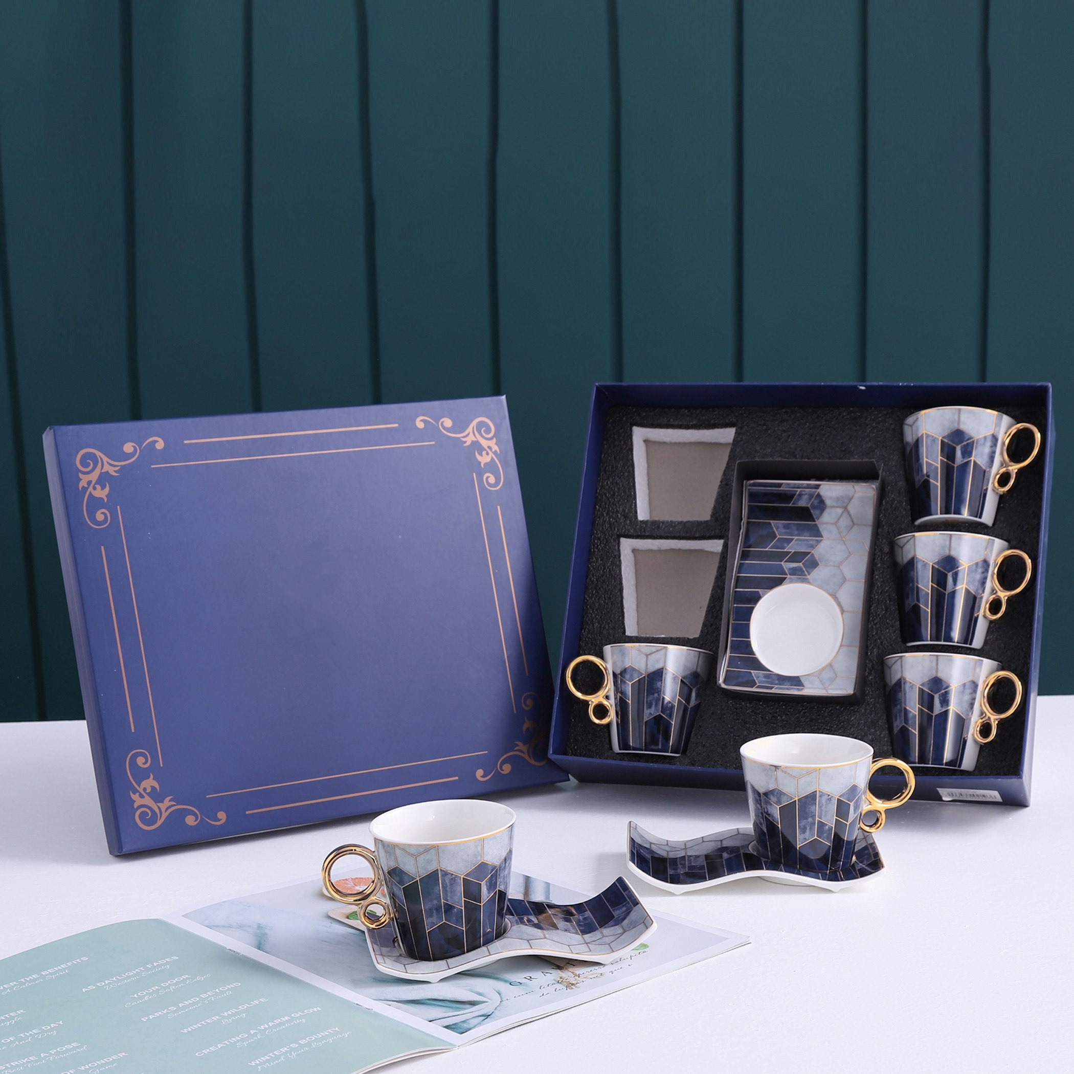 Feast Exquise 12-Piece Bone China Cup and Saucer Set - 90 ml-hbxhomeware-hbxkitchen-image-2