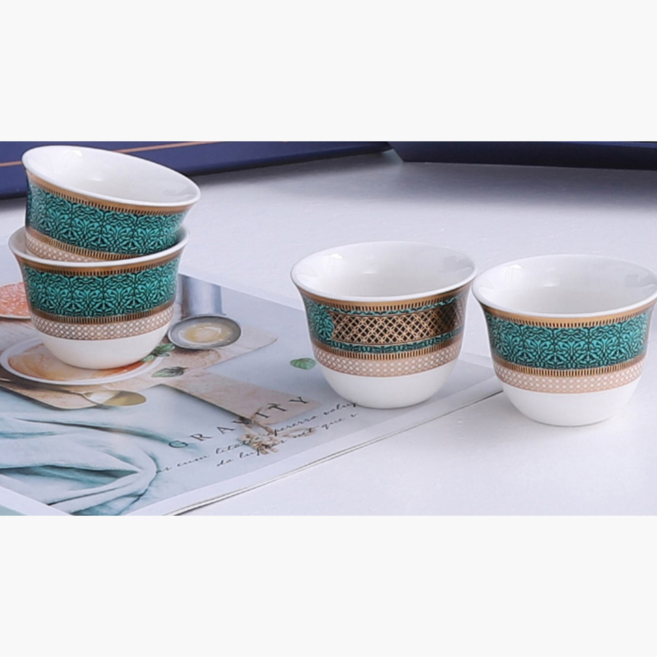طقم فناجين قهوة من الخزف الصيني 12 قطعة من فيست إليجانس - 75 مل-hbxhomeware-hbxkitchen-image-2