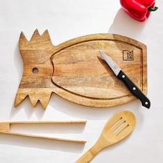 Pineapple Shaped Wooden Chopping Board - 30x19x1 cms
