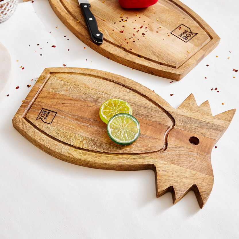 Pineapple Shaped Wooden Chopping Board - 30x19x1 cm-Chopping Boards-image-1