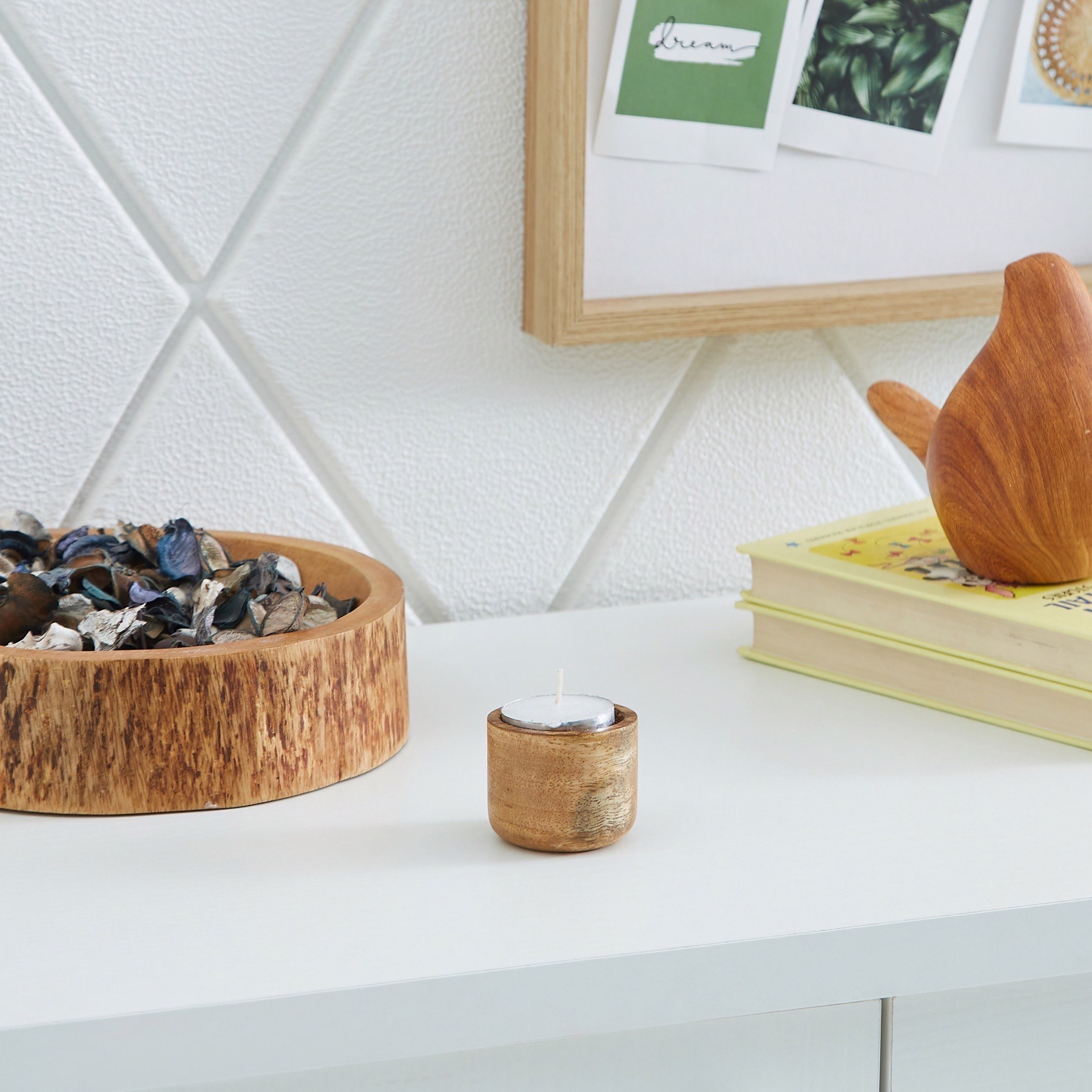 حامل شموع صغيرة خشبي كروي الشكل من زين - 5x5x4 سم-hbxlivingroom-decorandaccessories-candleholders-image-4