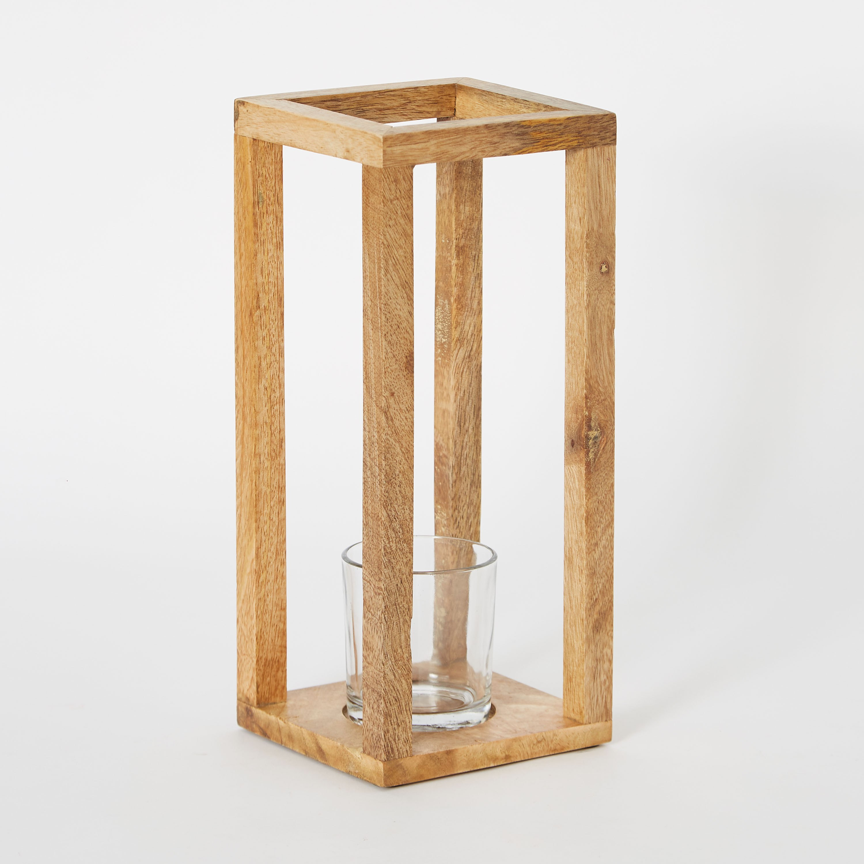 فانوس بإطار خشبي من زين - 30x12.5x12.5 سم-hbxdecorandfurnishings-homeaccessories-lanterns-image-5