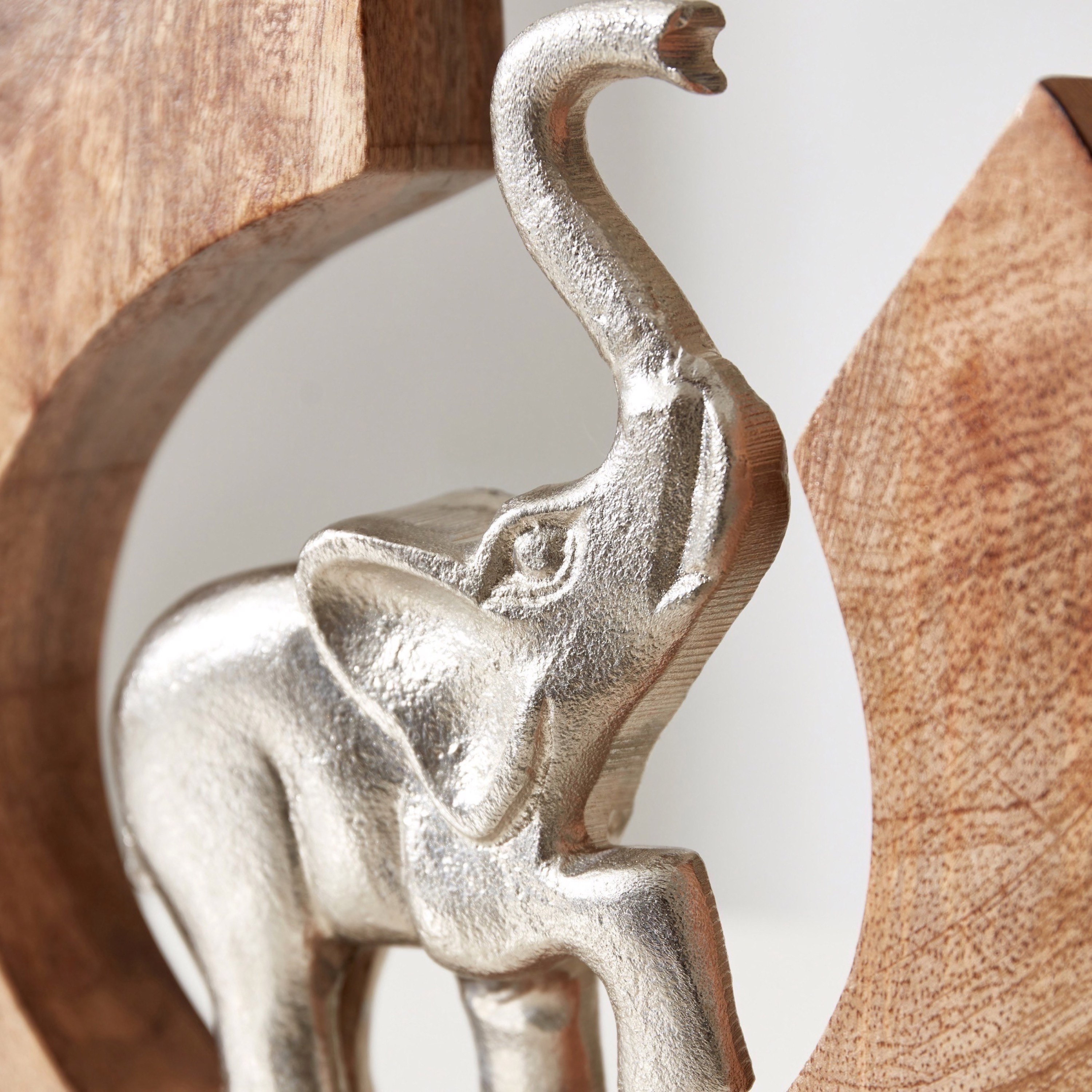 منحوتة فيل تجريدية من الخشب والمعدن من زين - 25x26 سم-hbxhomeware-homedecor-figurinesandornaments-image-3