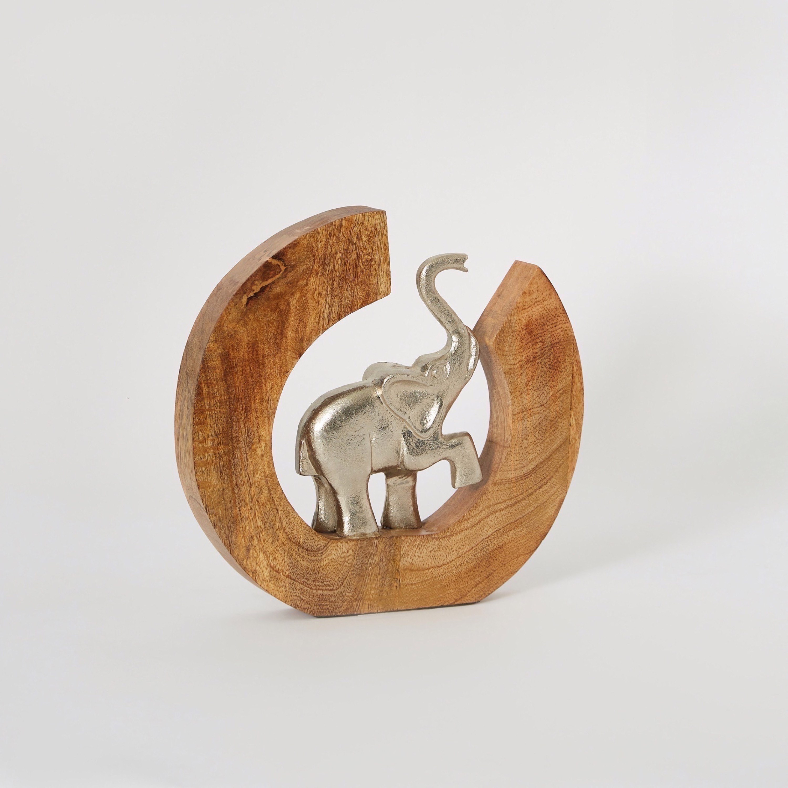 منحوتة فيل تجريدية من الخشب والمعدن من زين - 25x26 سم-hbxhomeware-homedecor-figurinesandornaments-image-5