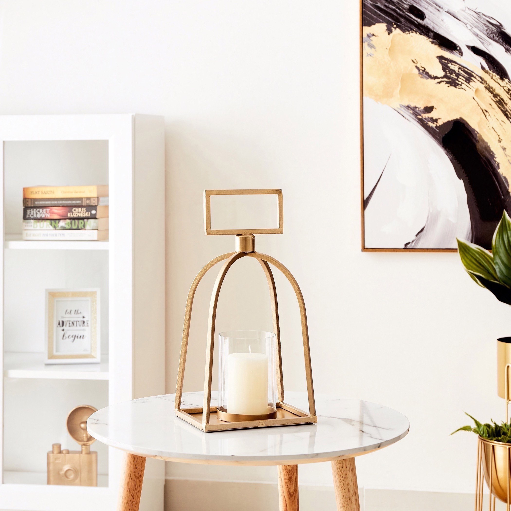 حامل شموع معدني منحني من سيس- 17×17×35 سم-hbxlivingroom-decorandaccessories-candleholders-image-1