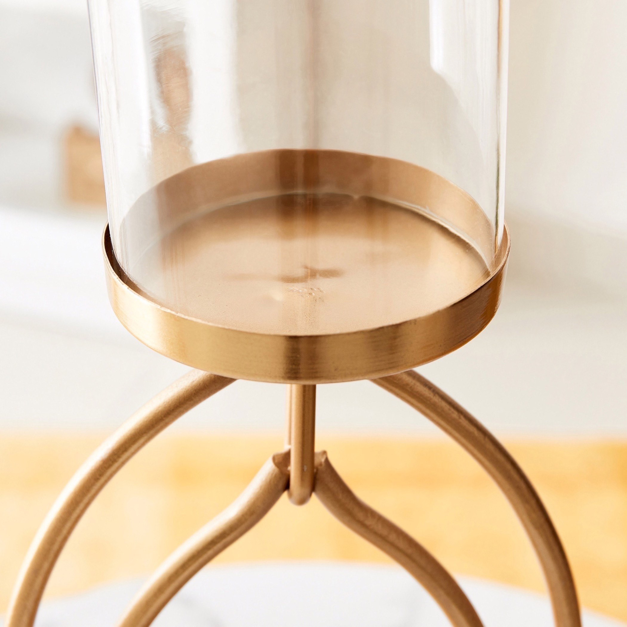 حامل شموع معدني بعقدة منحنية من سيس - 17x16x40 سم-hbxlivingroom-decorandaccessories-candleholders-image-3