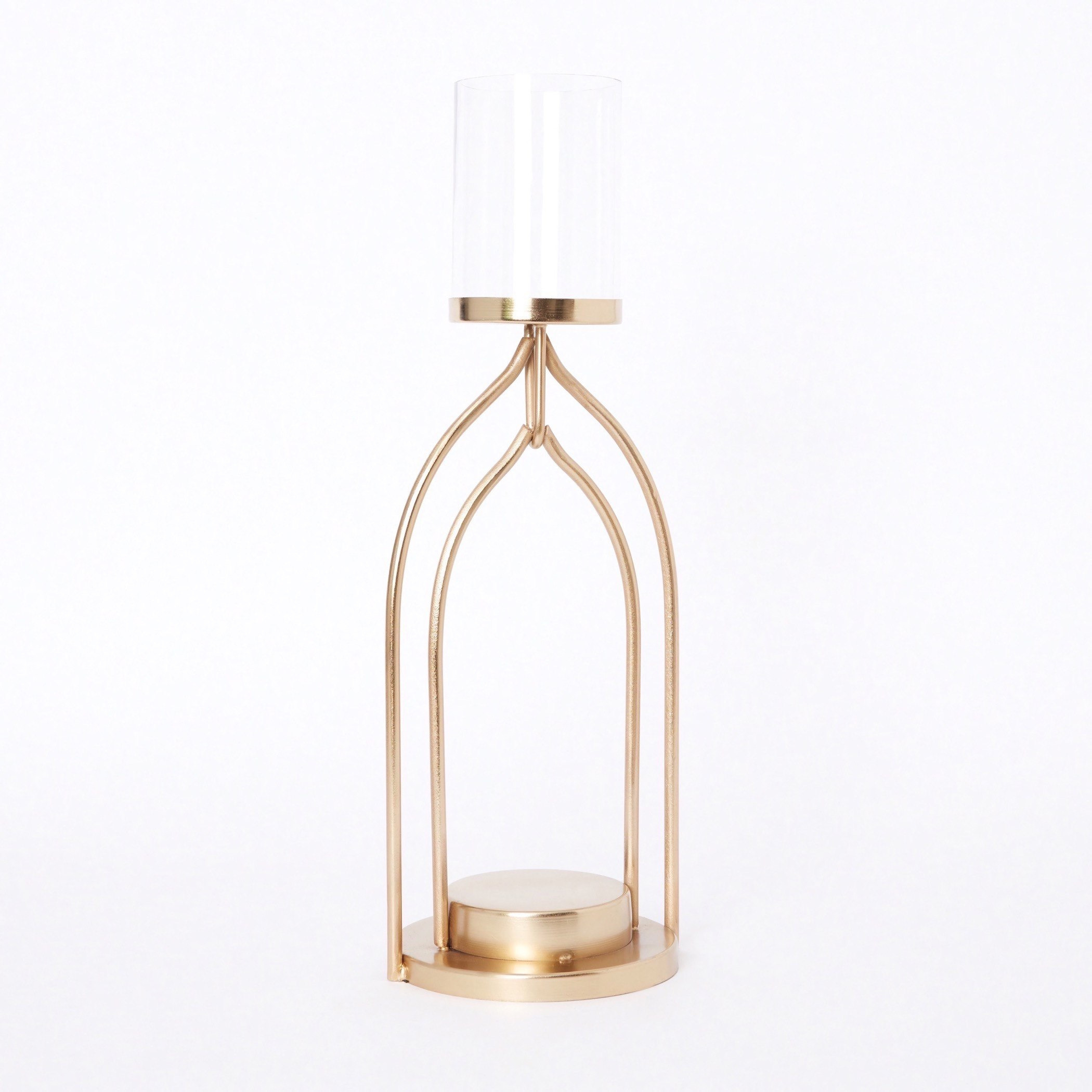 حامل شموع معدني بعقدة منحنية من سيس - 17x16x35 سم-hbxlivingroom-decorandaccessories-candleholders-image-5