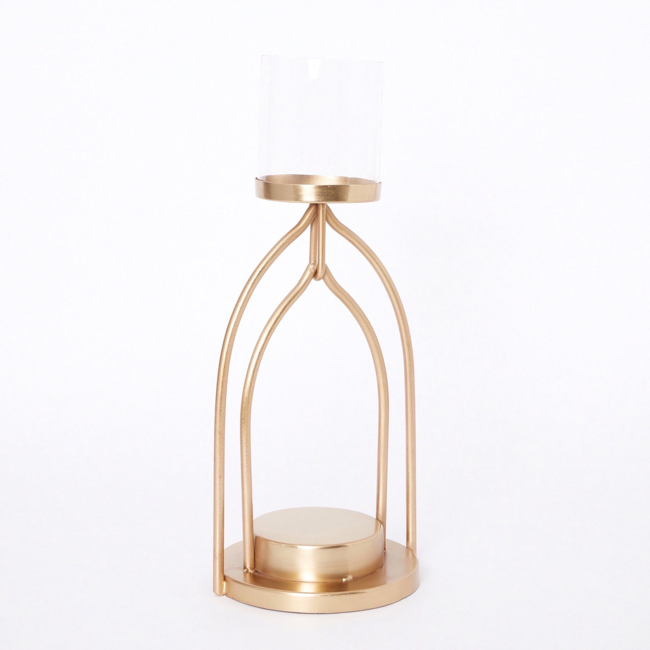 حامل شموع معدني بعقدة منحنية من سيس - 17x16x30 سم-hbxlivingroom-decorandaccessories-candleholders-image-5