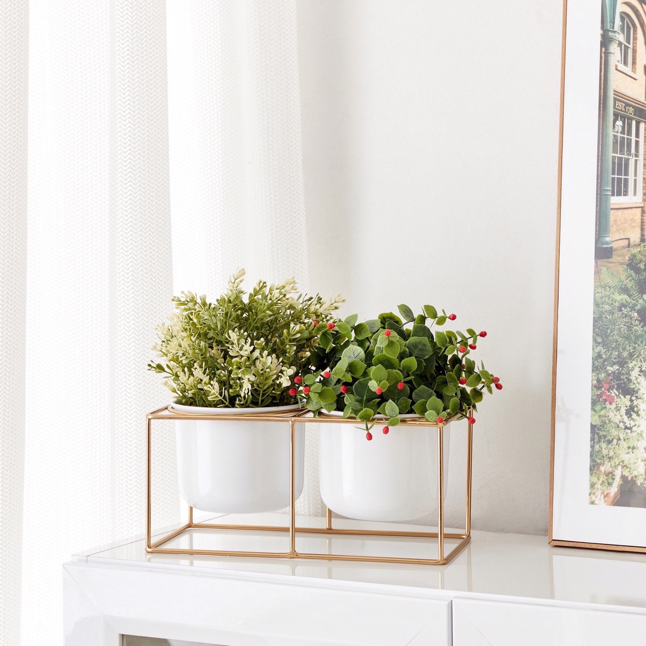 إناء زرع مزدوج معدني وملتوي بحامل من سي سي-hbxhomeware-hbxdecorandfurnishings-image-2