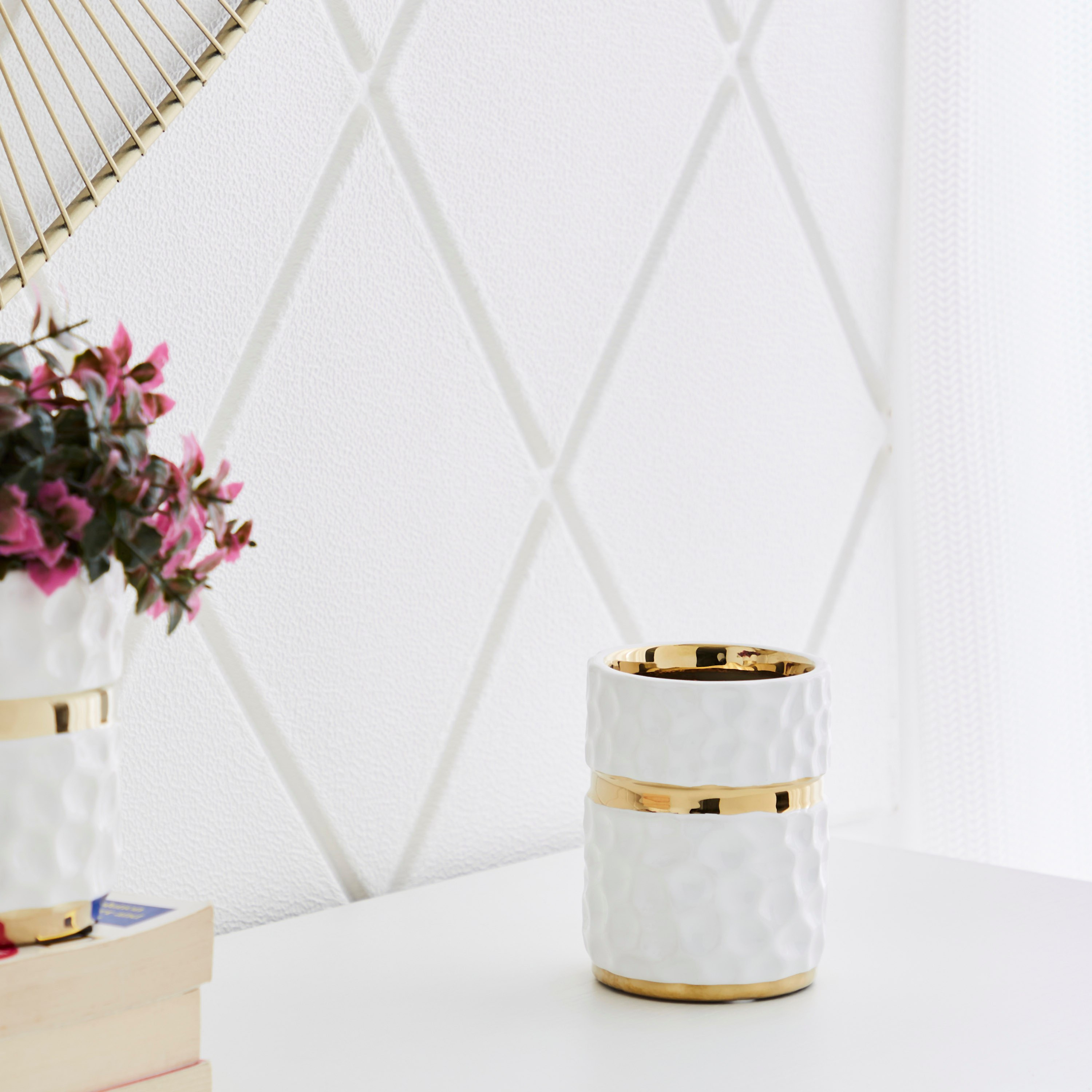 مزهرية أسطوانية سيراميك من سكايلار - 9x9x12 × 13 × 21.5 سم-hbxbedroom-decorandaccessories-vases-image-2