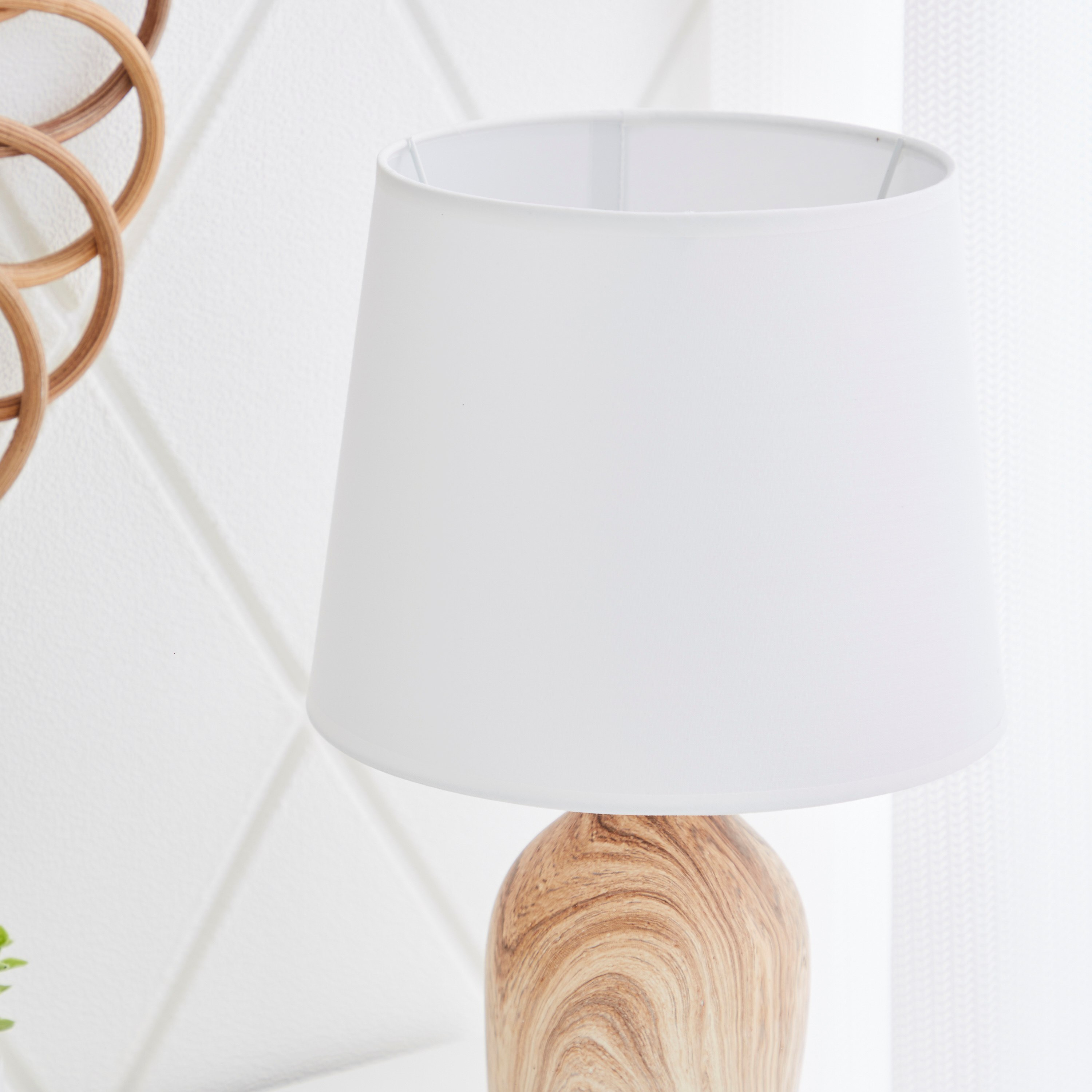Skylar Ceramic Wooden Look Base Table Lamp - 25x25x39.5 cm-hbxlivingroom-lighting-tablelamps-image-3