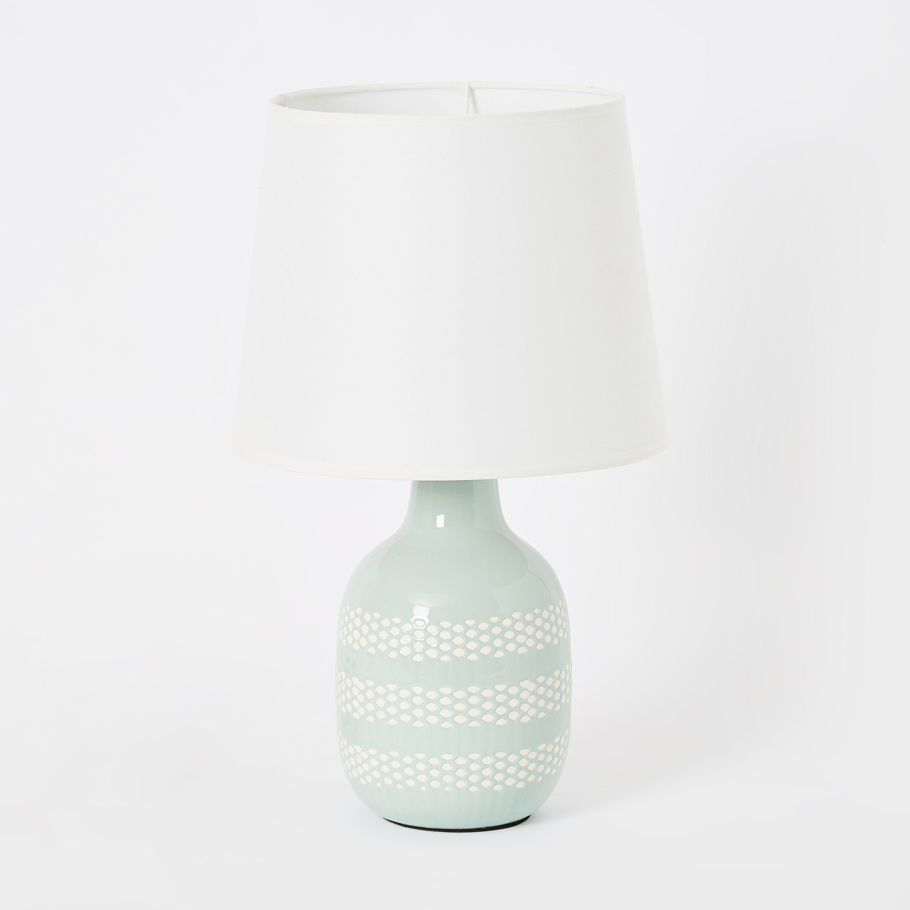 مصباح طاولة بقاعدة سيراميك بتصميم شريط بارز الملمس من سكايلار - 25x25x41.5 سم-hbxlivingroom-lighting-tablelamps-image-5