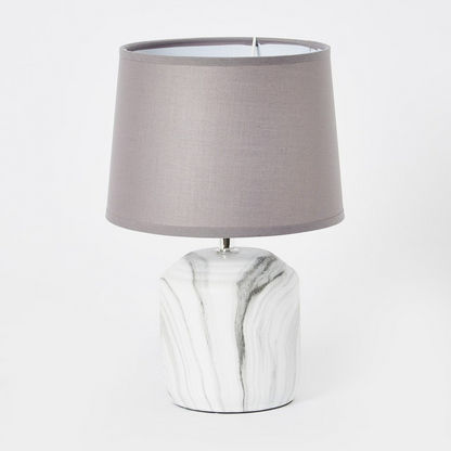 Skylar Ceramic Marble Textured Base Table Lamp - 20x20x28 cms