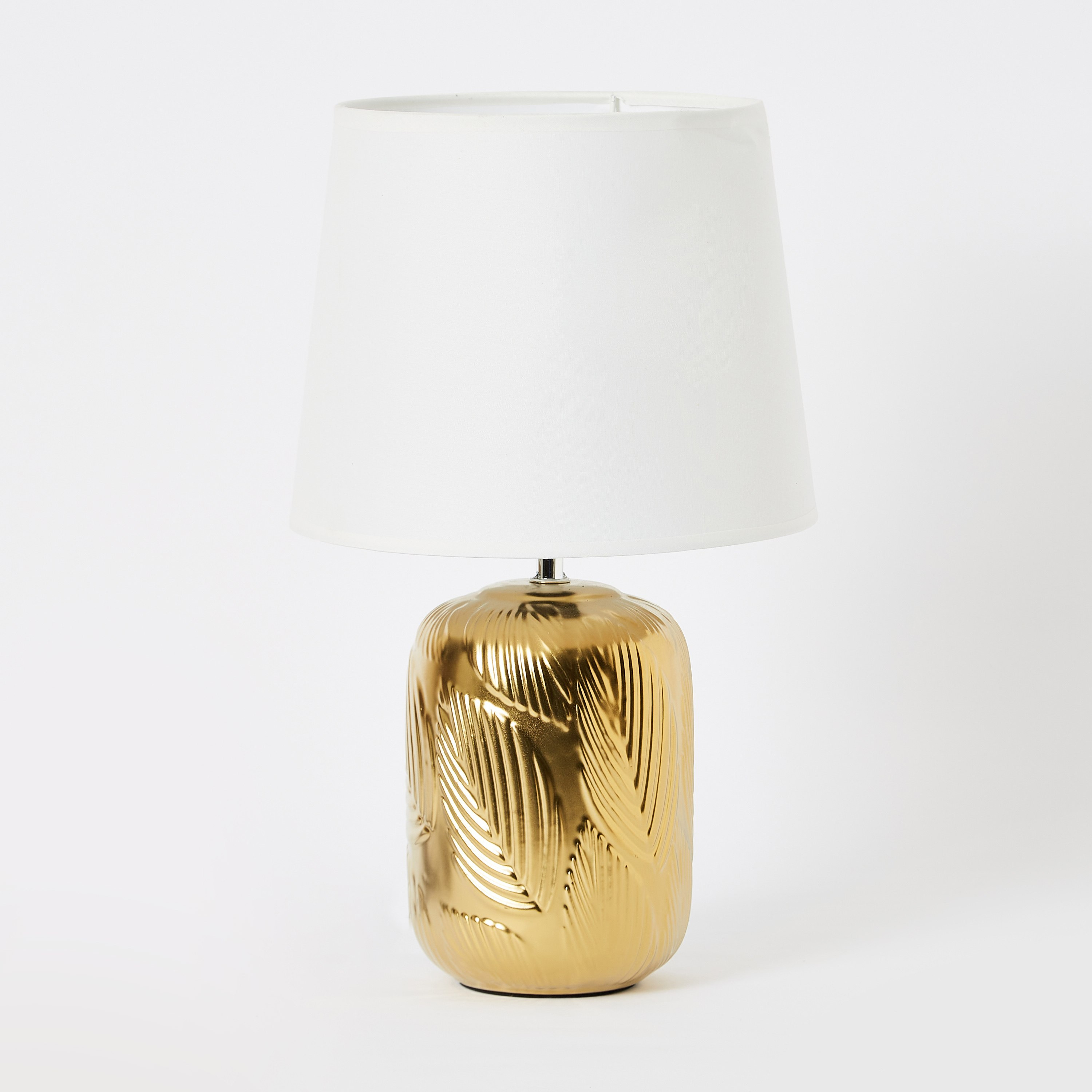 مصباح طاولة سيراميك بقاعدة بتصميم ورق شجر بارزة الملمس من سكايلار - 25x25x39 سم-hbxlivingroom-lighting-tablelamps-image-5